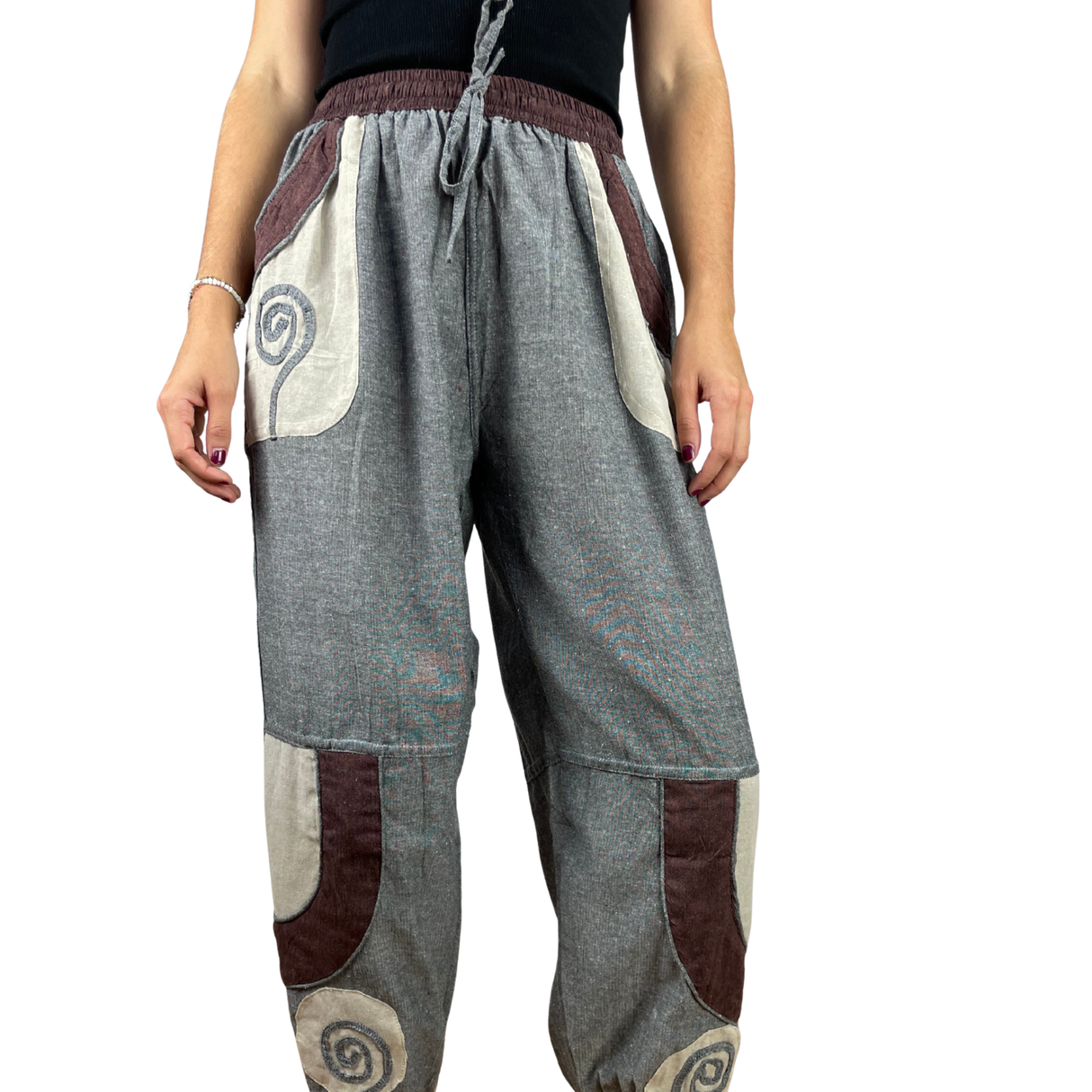 Goa Hose Grau mit Spiralen