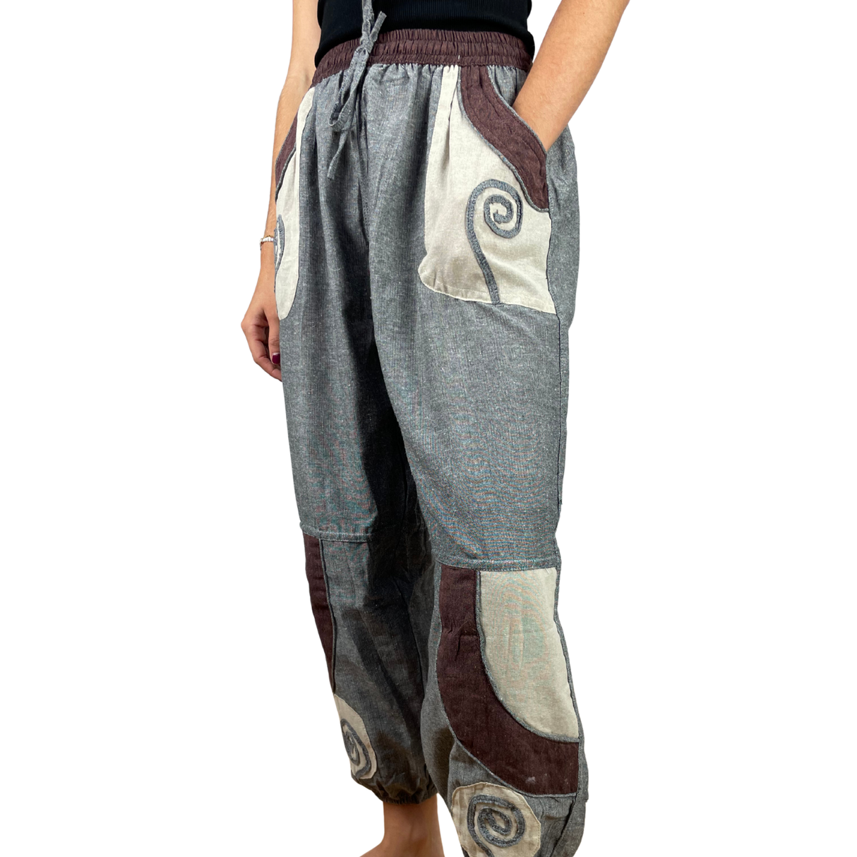 Goa Hose Grau mit Spiralen