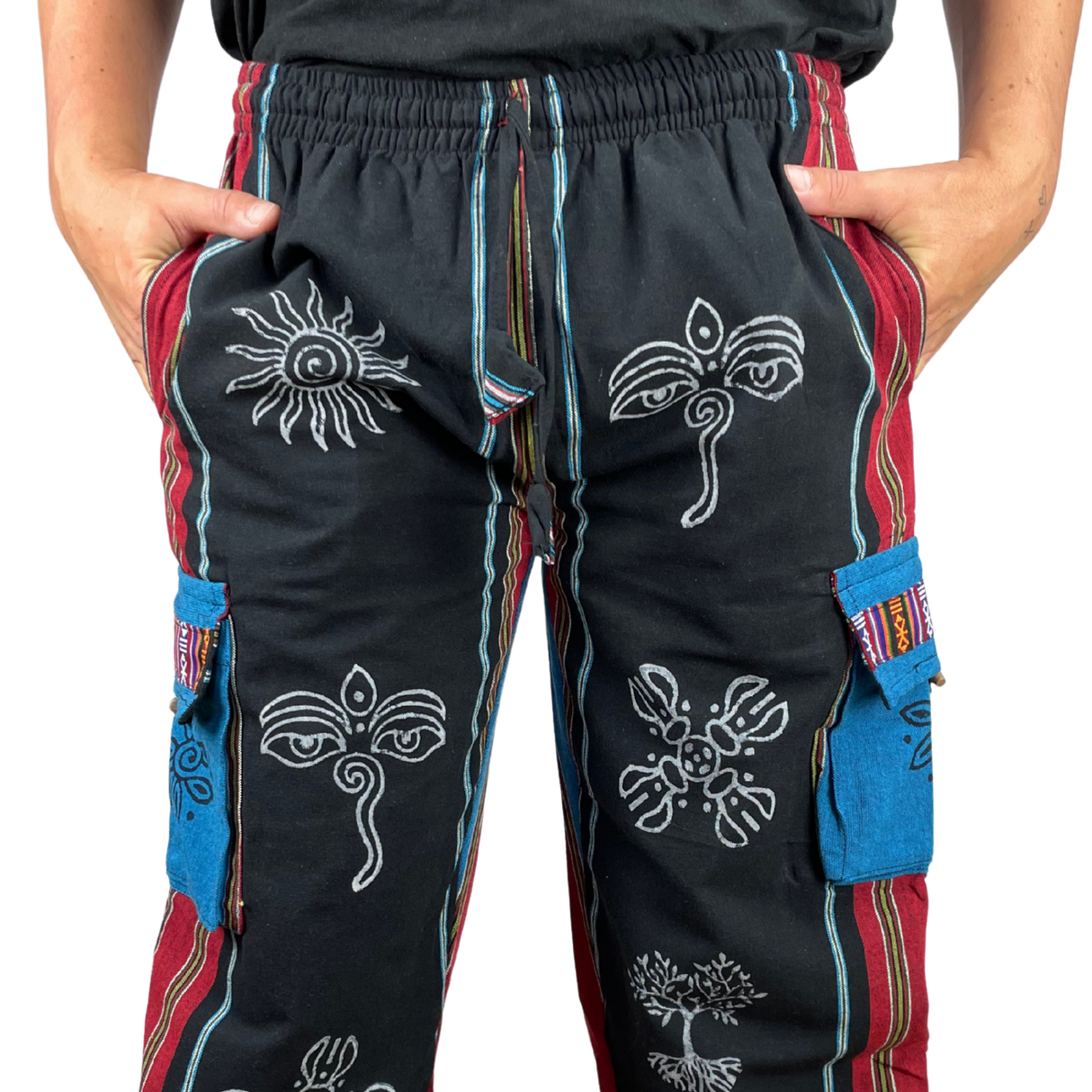 Goa Hose Schwarz Bunt