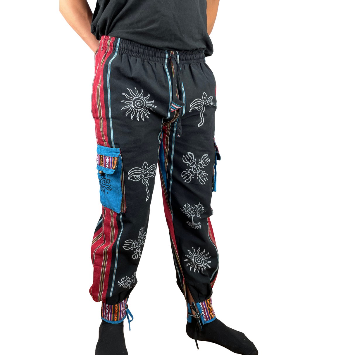 Goa Hose Schwarz Bunt