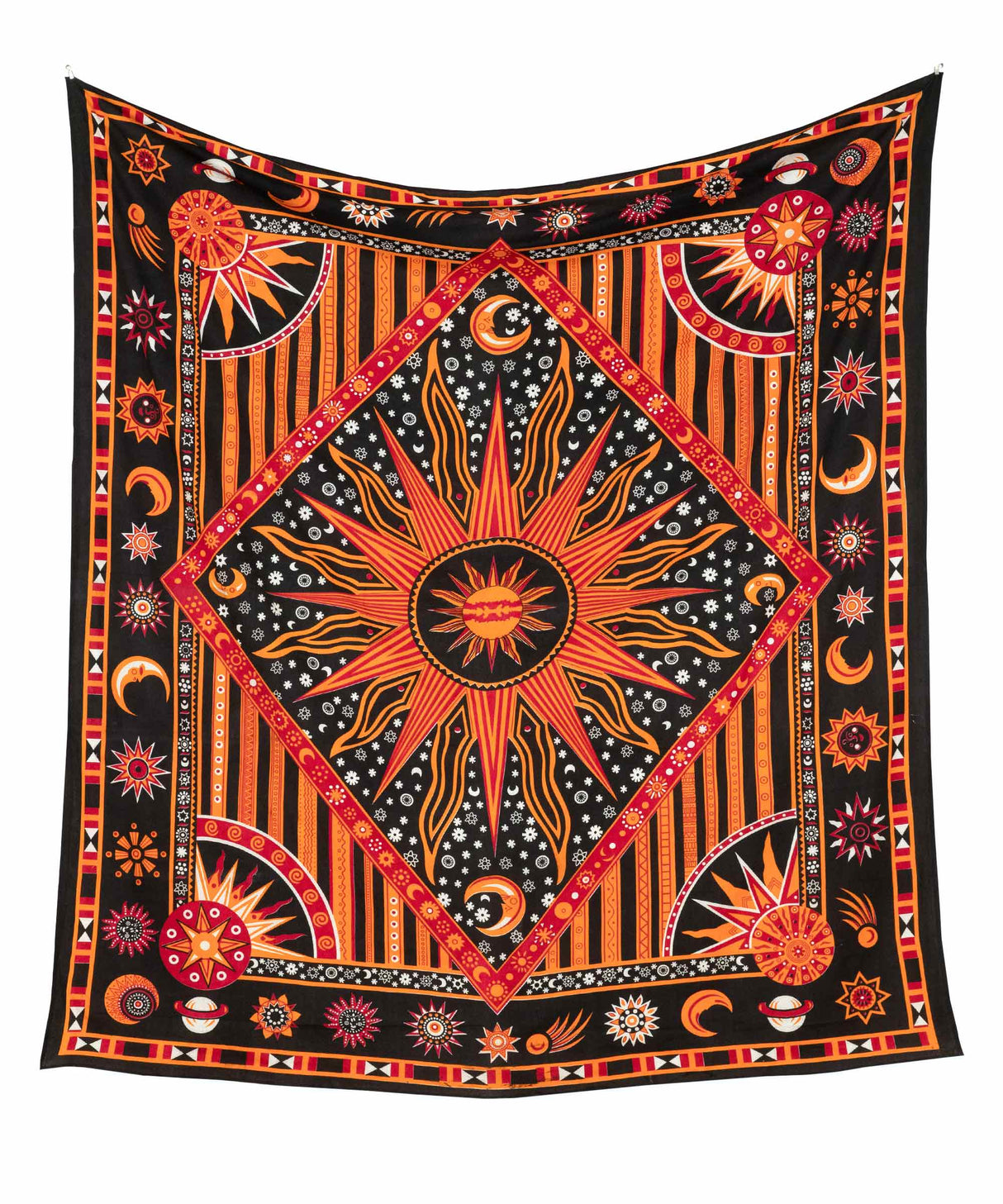 Wandtuch Astro in schwarz und orange - groß ca. 210x230 cm