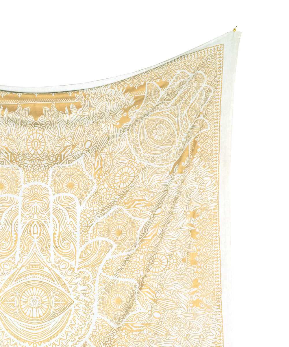 Gold Wandtuch Fatimas Hand weiß - groß ca. 230x210 cm