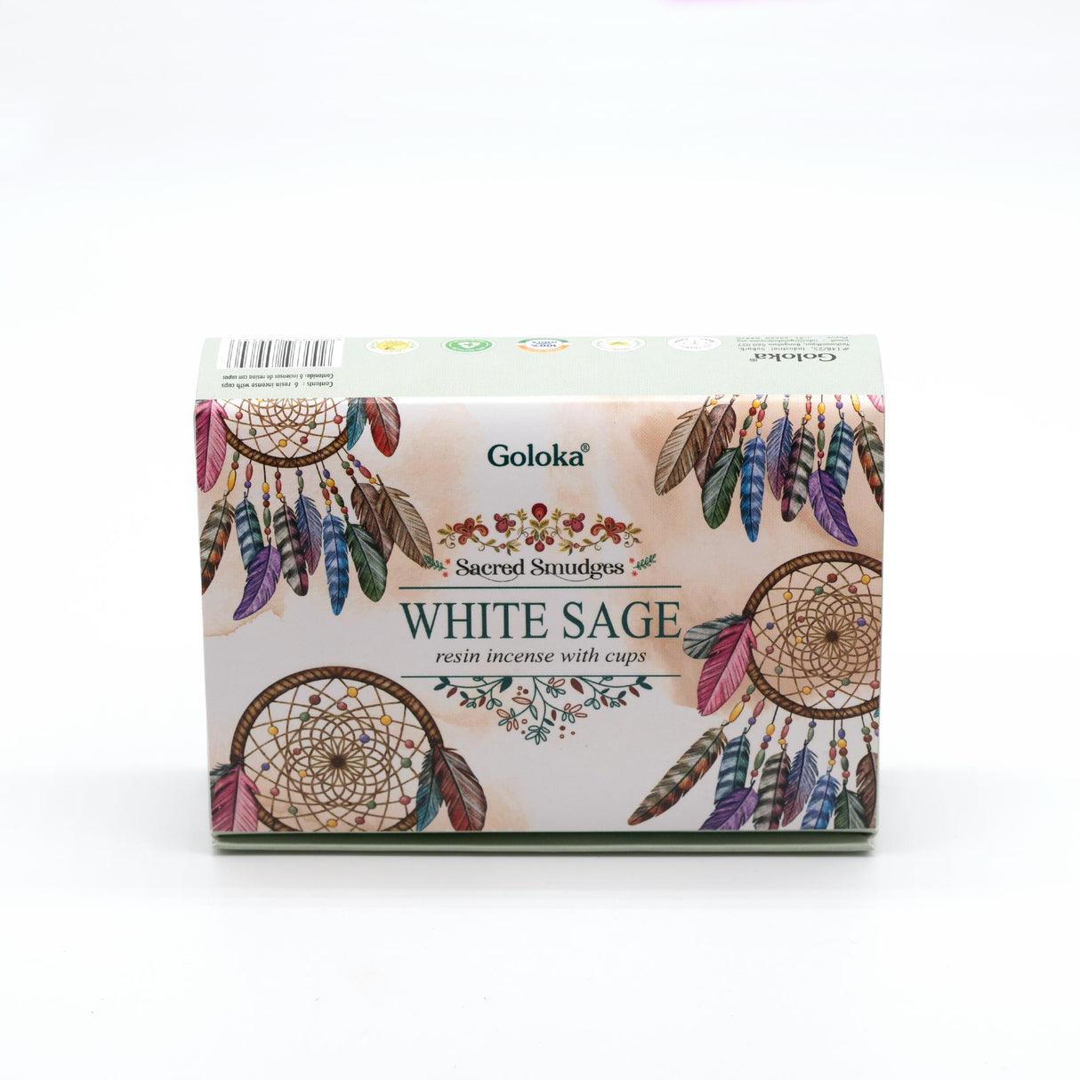 Goloka Smudge Cups Weißer Salbei 6 Stück Resin Cups Räucherkegel