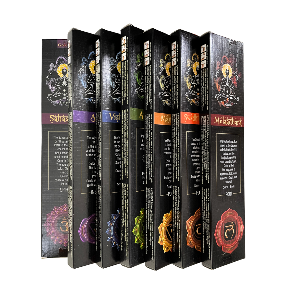 Goloka 7 Chakren Räucherstäbchen Set – ausgewogene Düfte für jeden Energiepunkt
