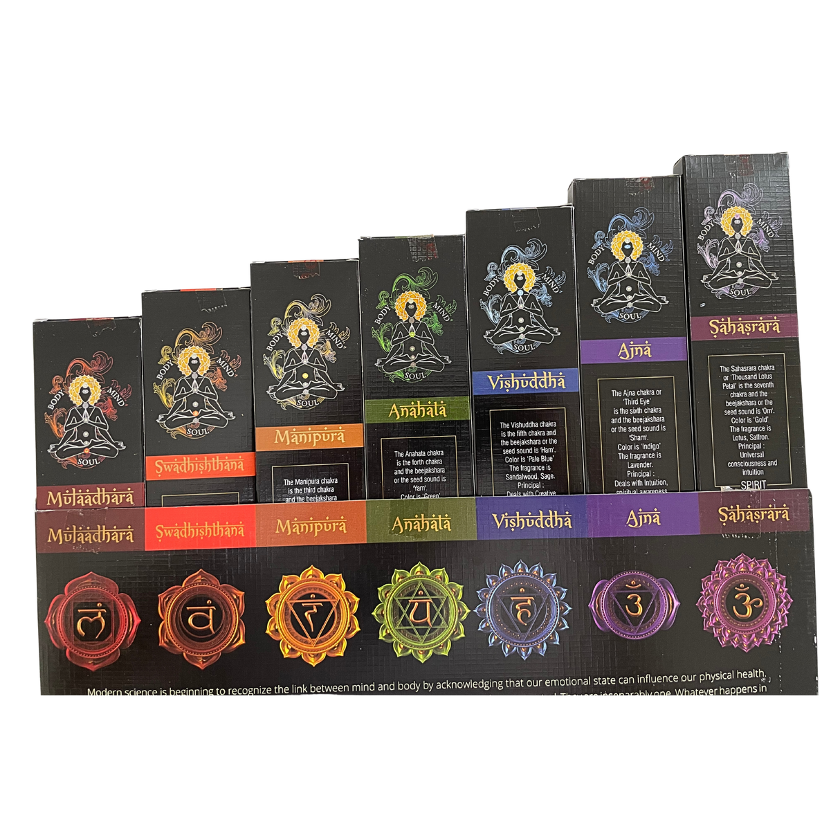 Goloka 7 Chakren Räucherstäbchen Set – ausgewogene Düfte für jeden Energiepunkt