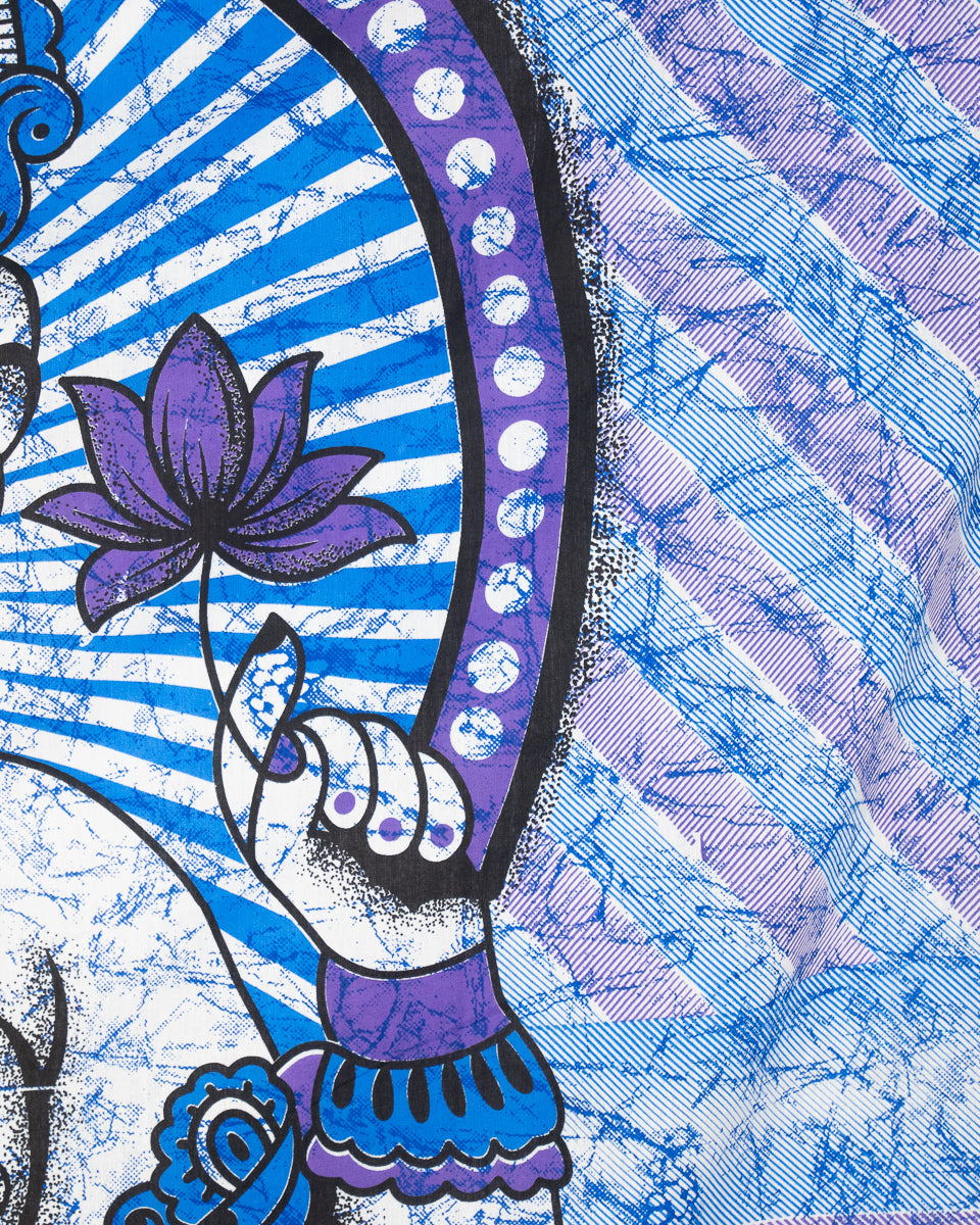 Wandtuch mit Hindu Gott Ganesha, dem Elefantengott in lila 2x2 m aus 100% Baumwolle