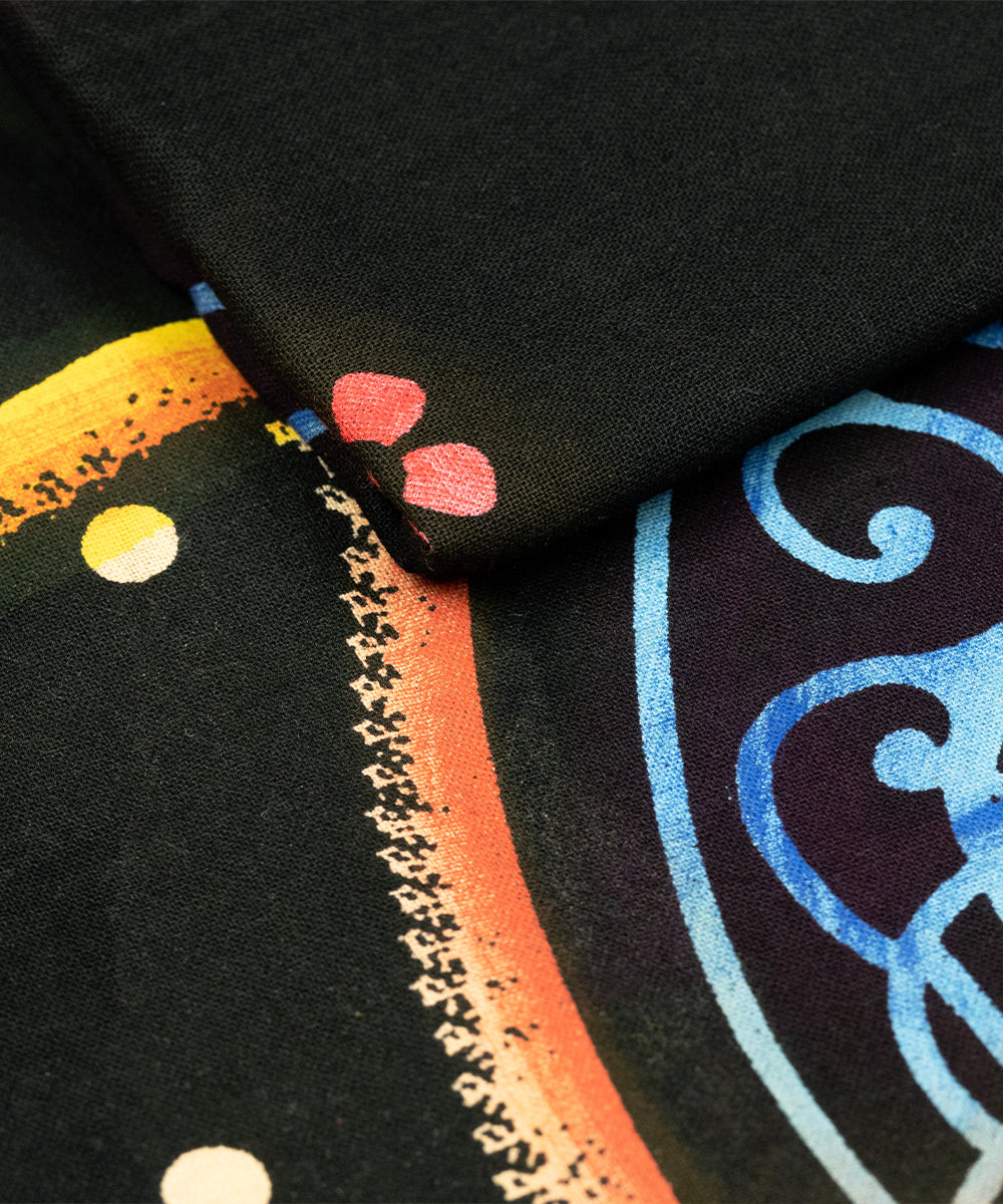 Großes Wandtuch mit Hindugott Ganesha in schwarz bunt