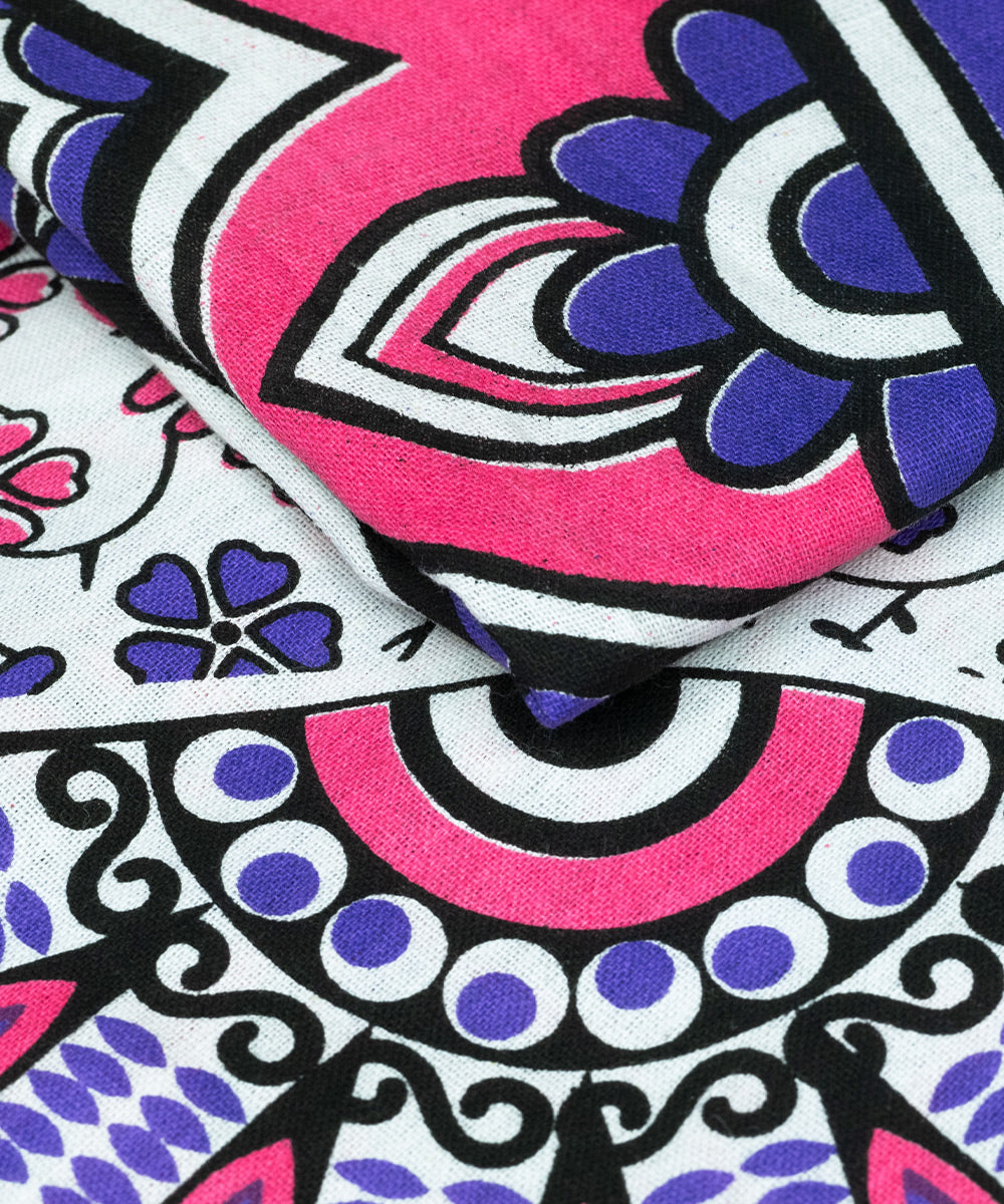 Wandtuch Lotus Elefant rosa lila