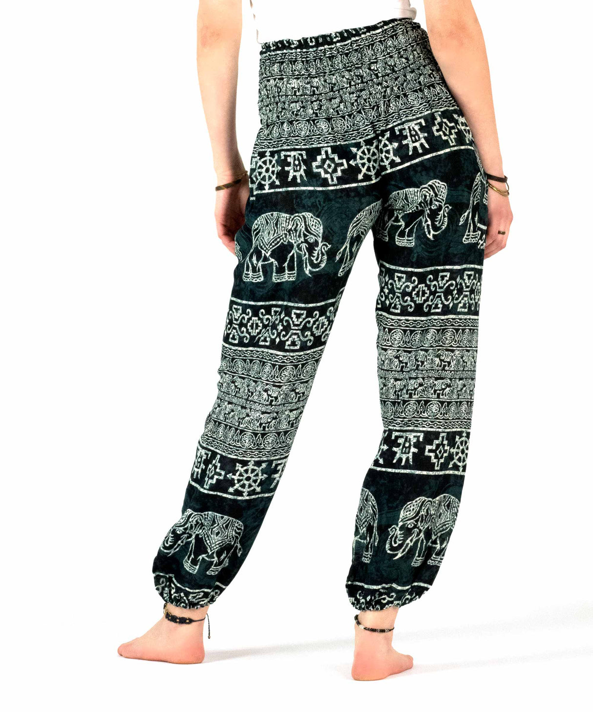 Haremshose Elefanten schwarz weiß - Rückseite