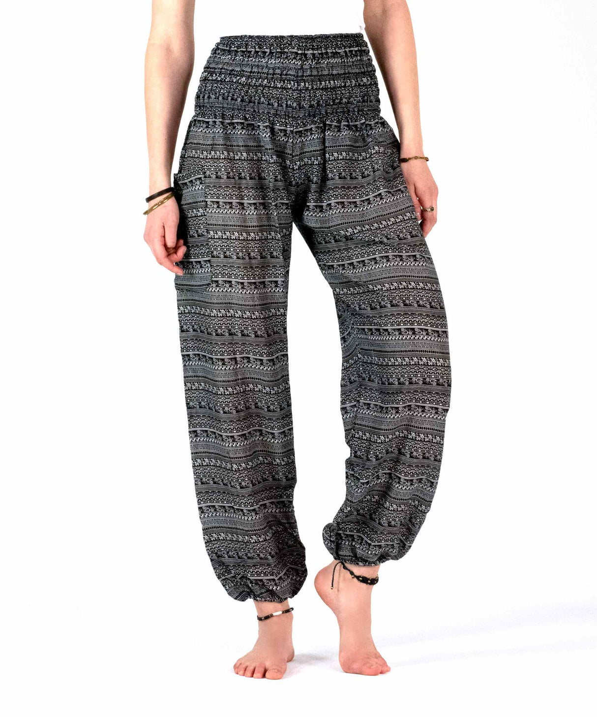 Haremshose Ethno Muster schwarz weiß ♀