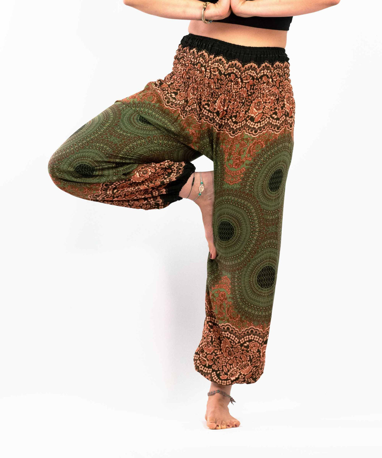 Haremshose XL Mandala grün orange ♀