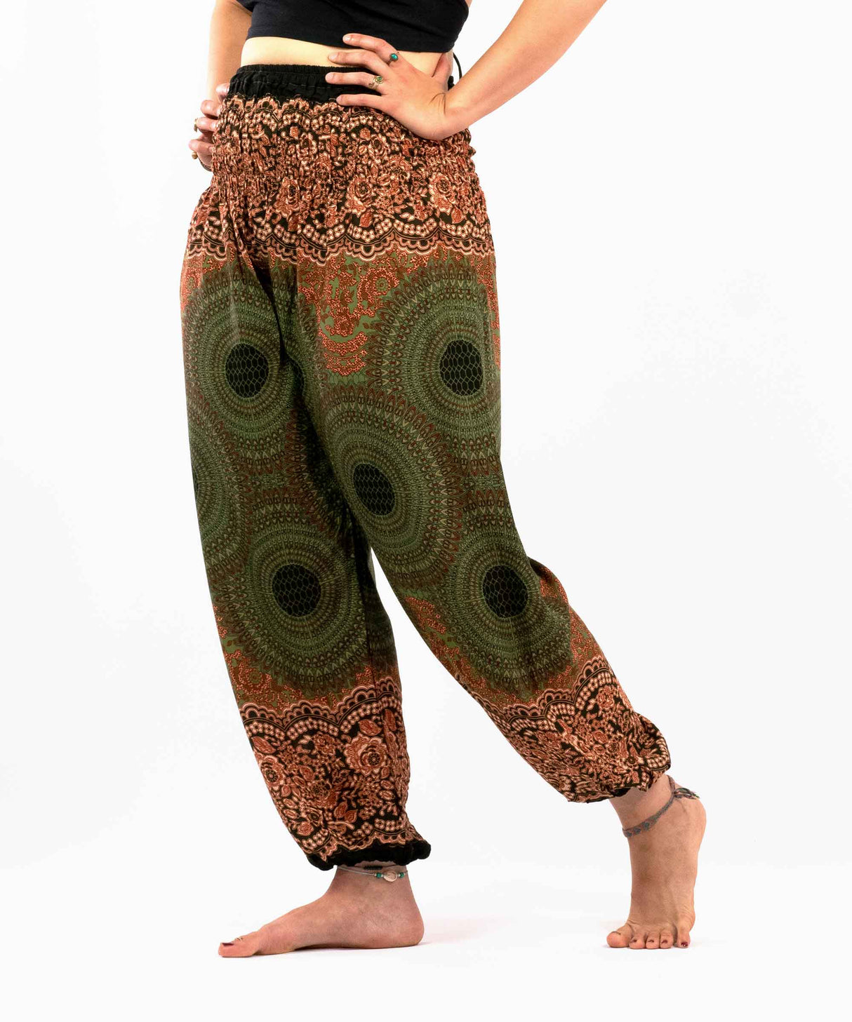 Haremshose Mandala grün orange XL