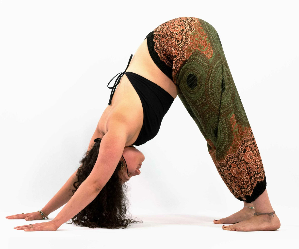 Haremshose Mandala grün orange XL