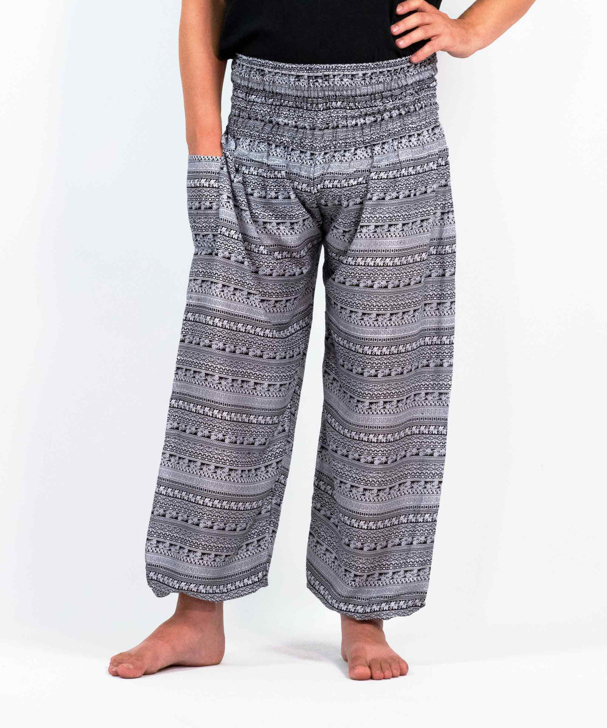 Haremshose XL ethno Muster schwarz weiß ♂