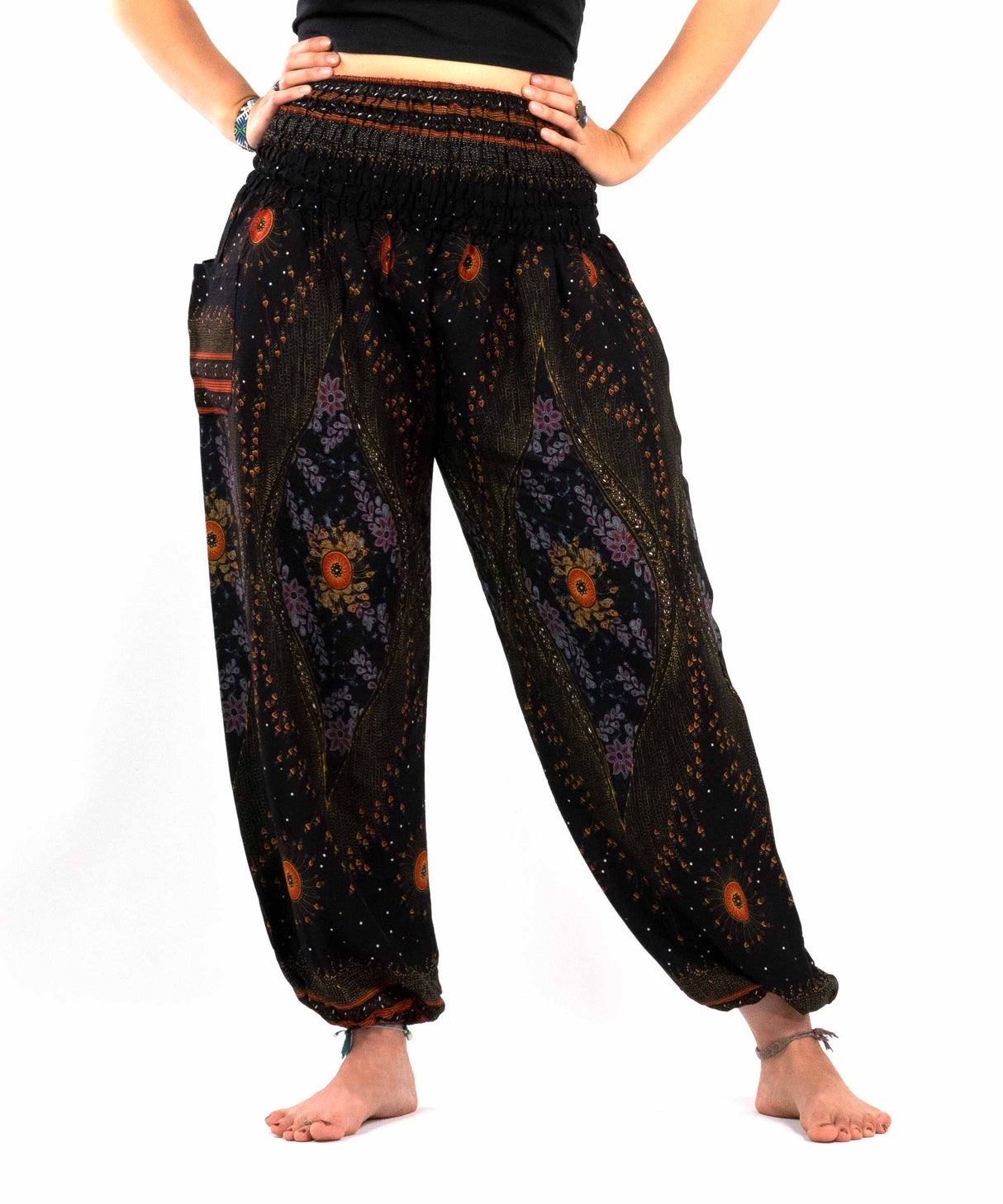 Haremshose Orient Muster schwarz gold