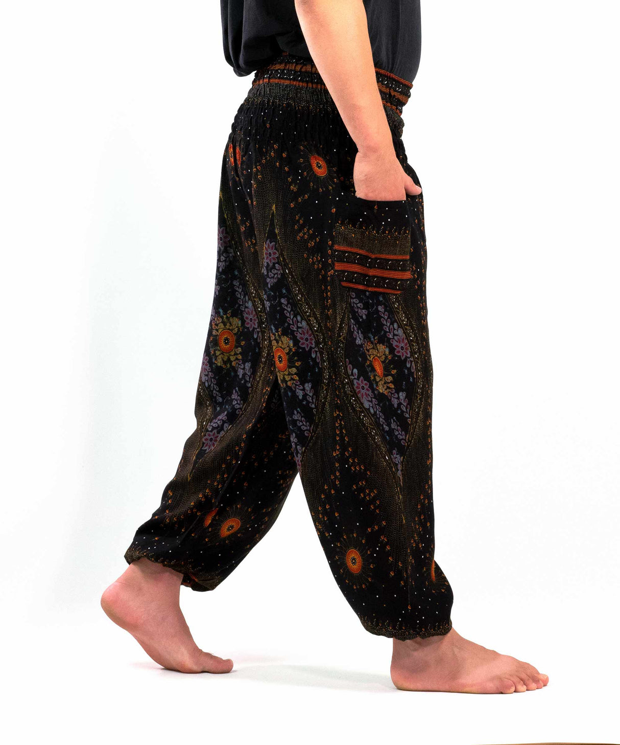 Haremshose XL orient Muster schwarz gold