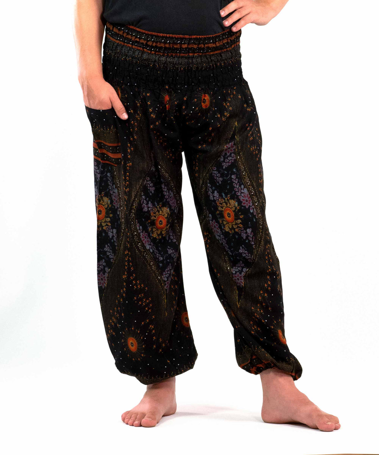 Haremshose XL orient Muster schwarz gold