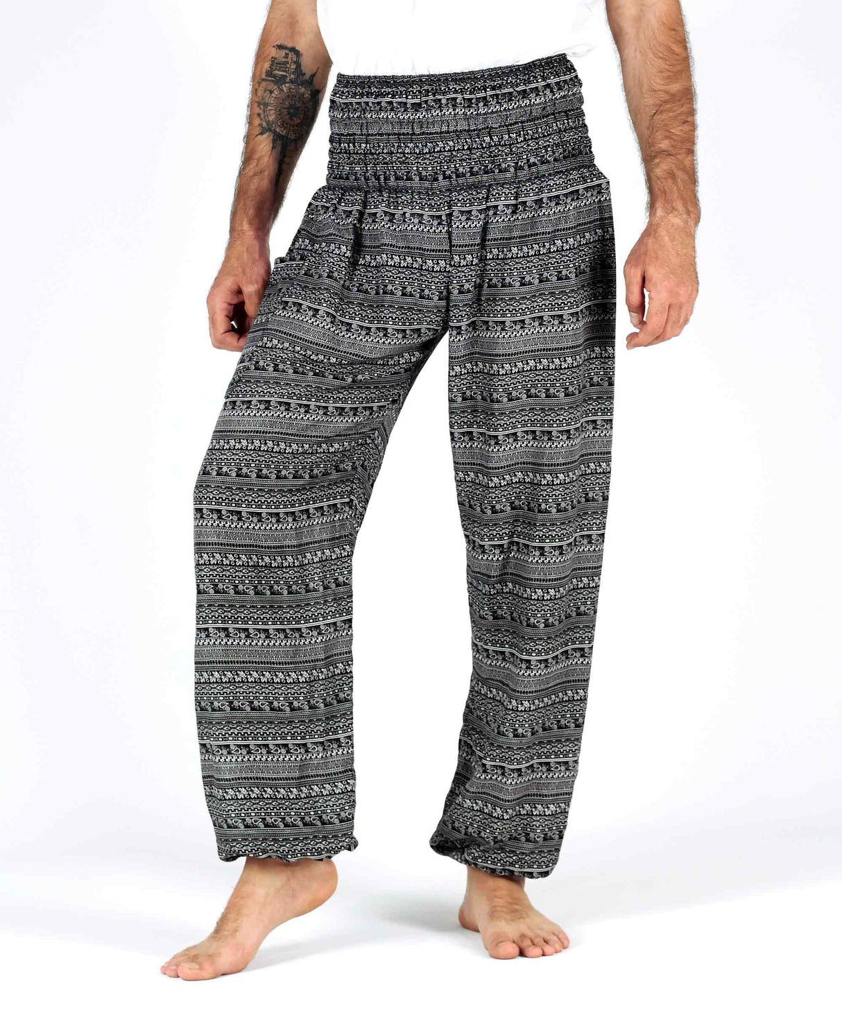 Haremshose ethno Muster schwarz weiß ♂