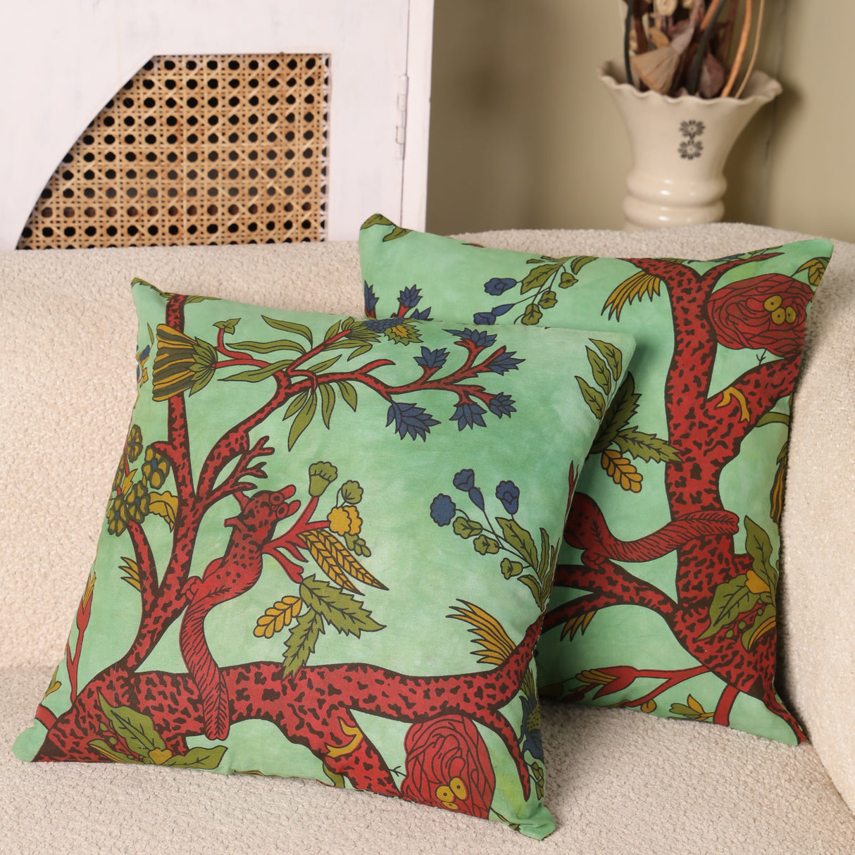 Kissen Lebensbaum Grün | 40x40 cm 2 St.