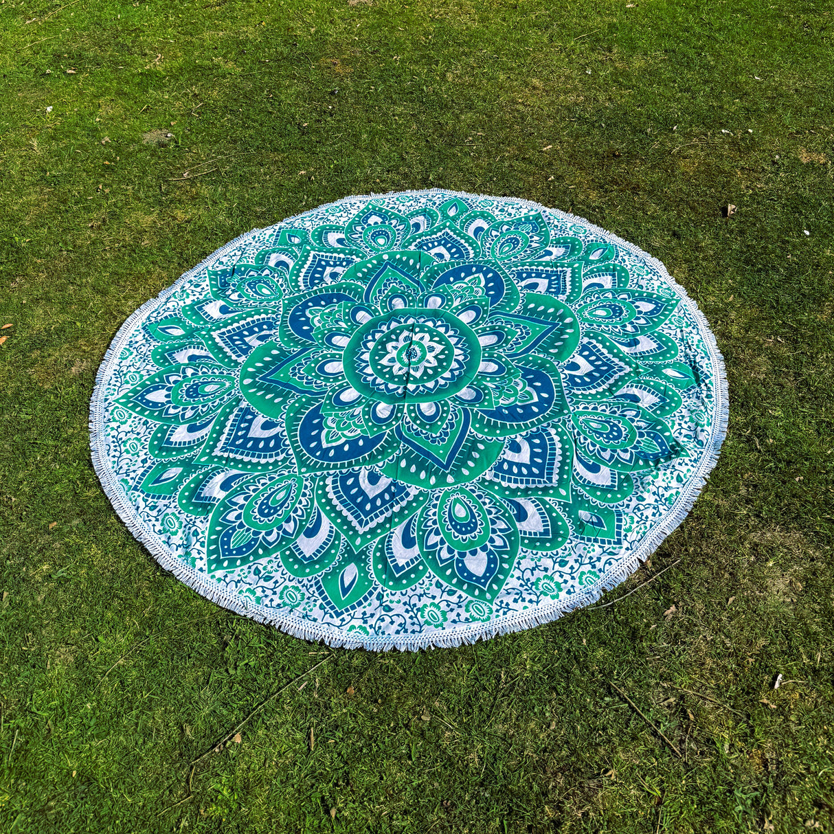 Strandtuch + 2 Kissen Lotus Mandala türkis