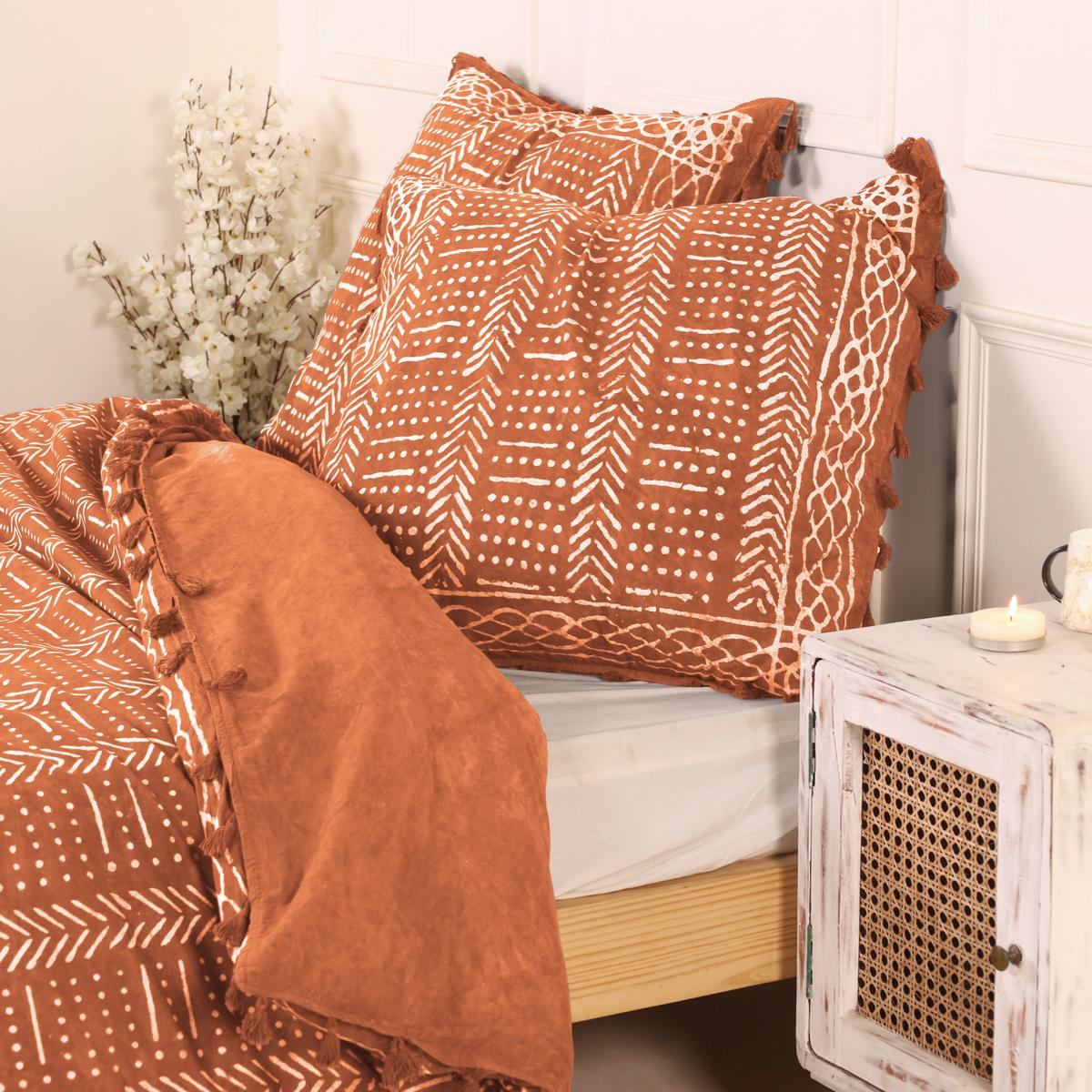 Bettwäsche Akazie Blockdruck Geo