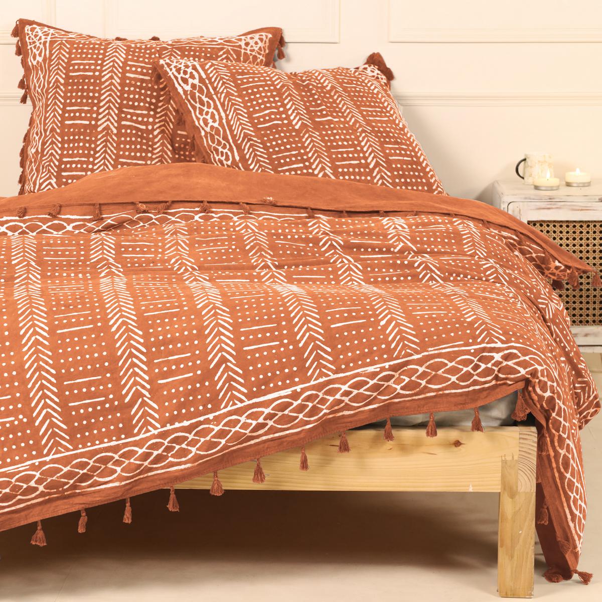 Bettwäsche Akazie Blockdruck Geo