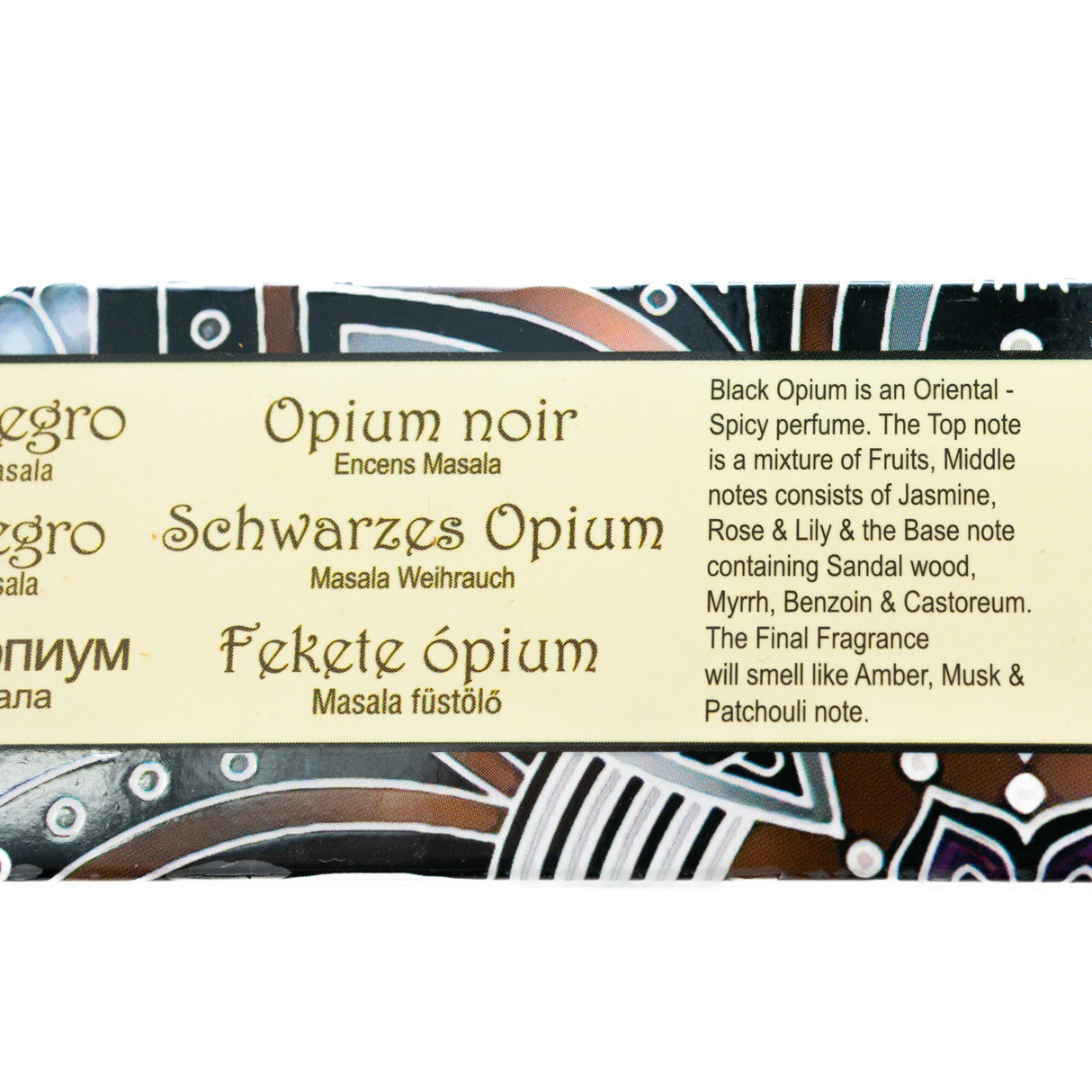 Indische Räucherstäbchen Black Opium von Namaste India 15g 16 Stäbchen