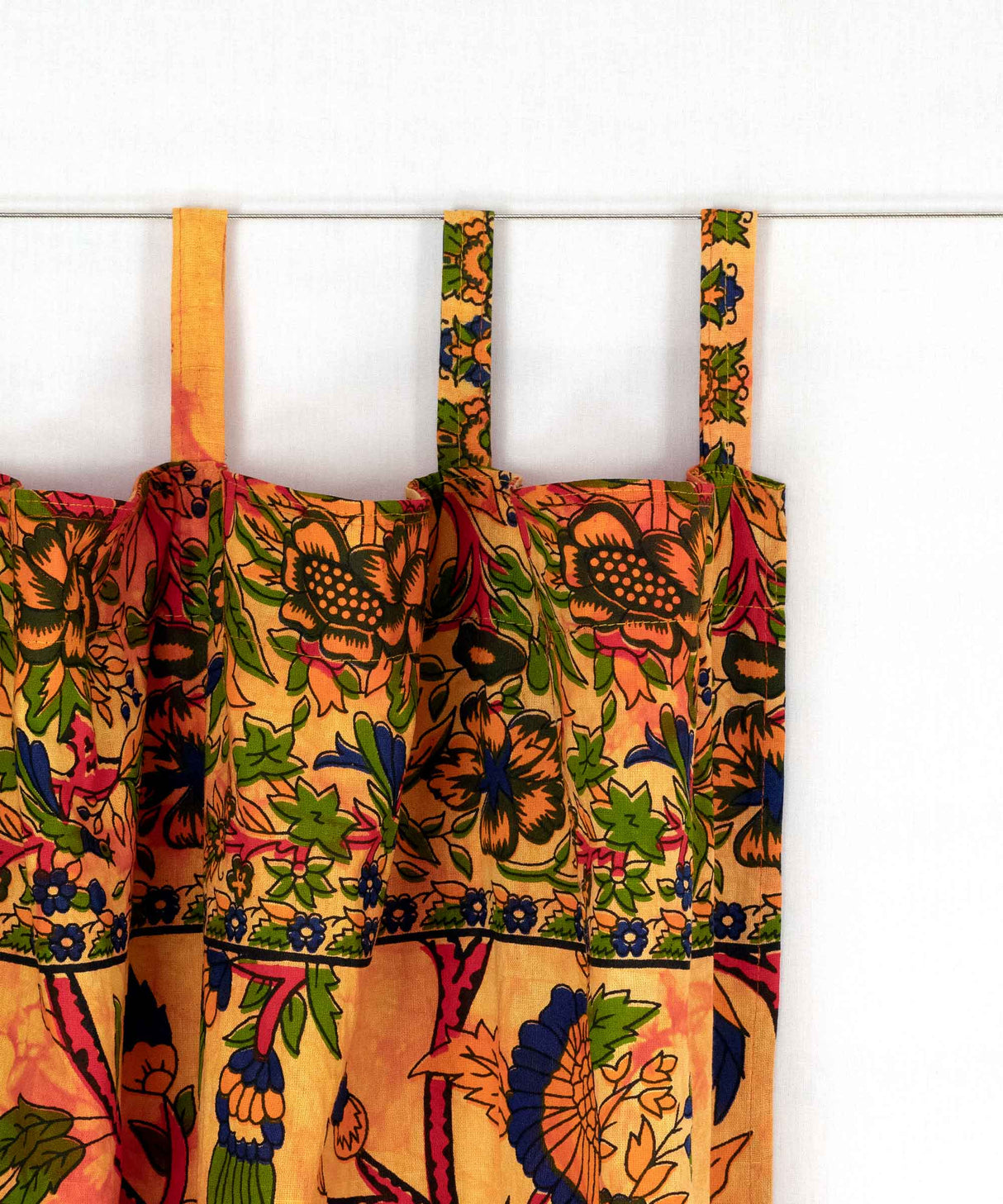 Indischer Vorhang Lebensbaum batik orange mit Schlaufen