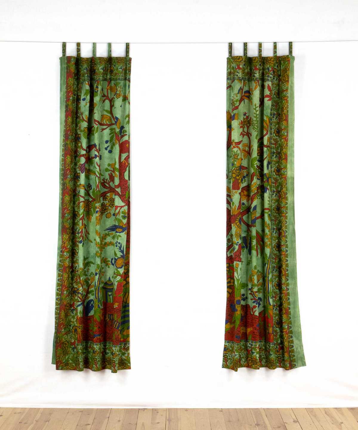 Indischer Vorhang Lebensbaum grün, Baum des Lebens Gardinen