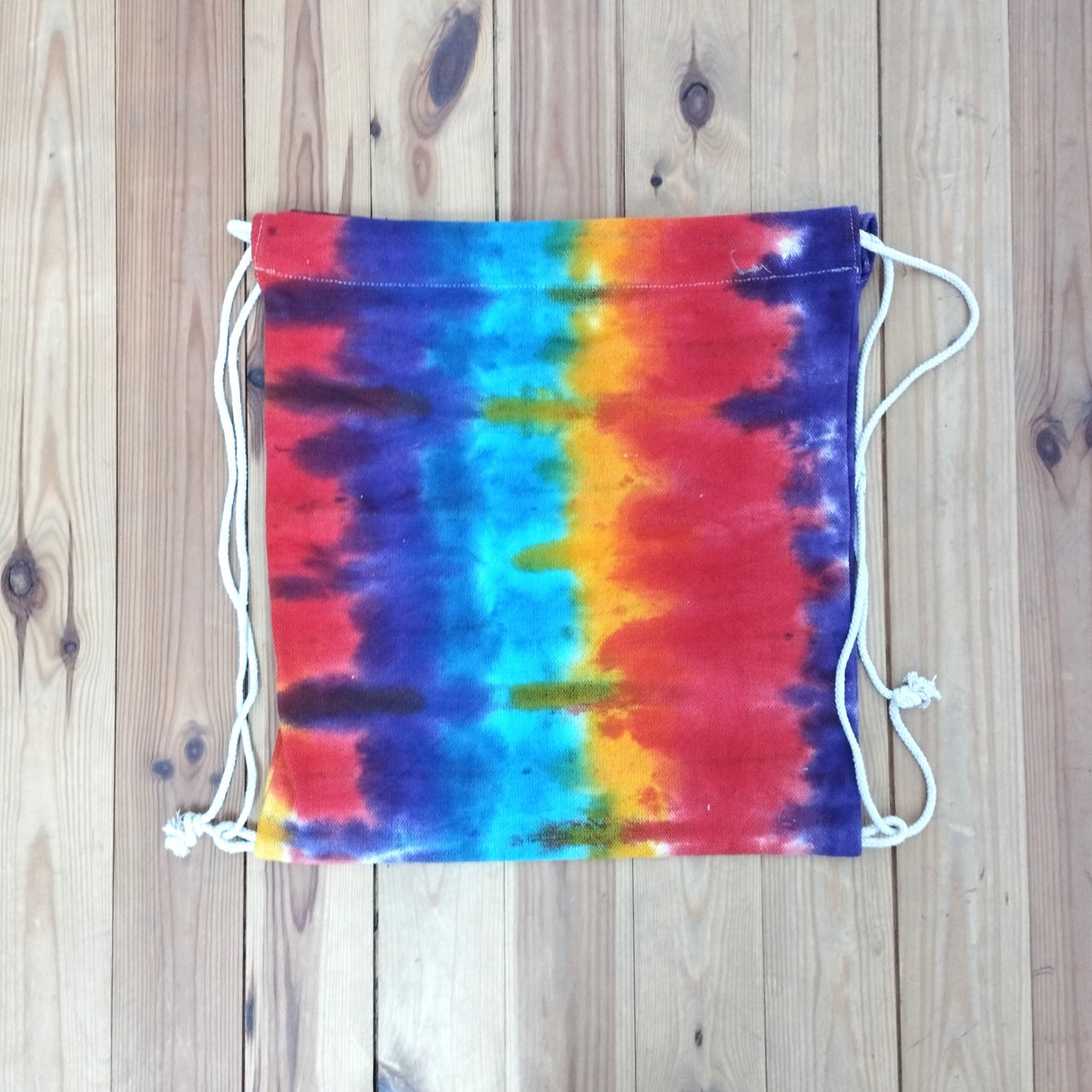 Einzelstück Jute- Turnbeutel Batik