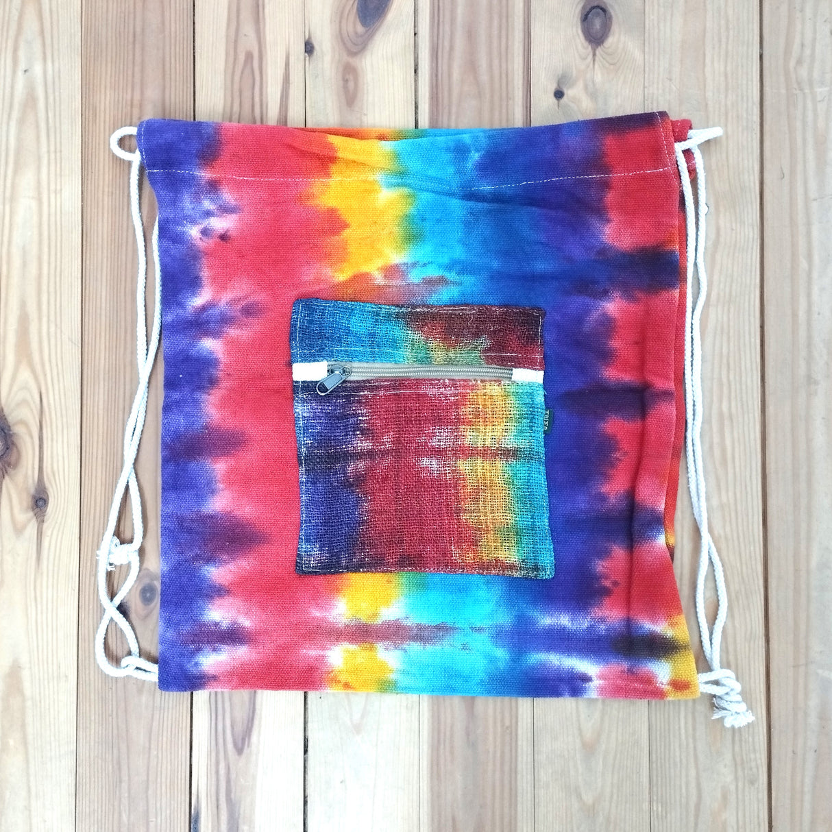 Einzelstück Jute- Turnbeutel Batik