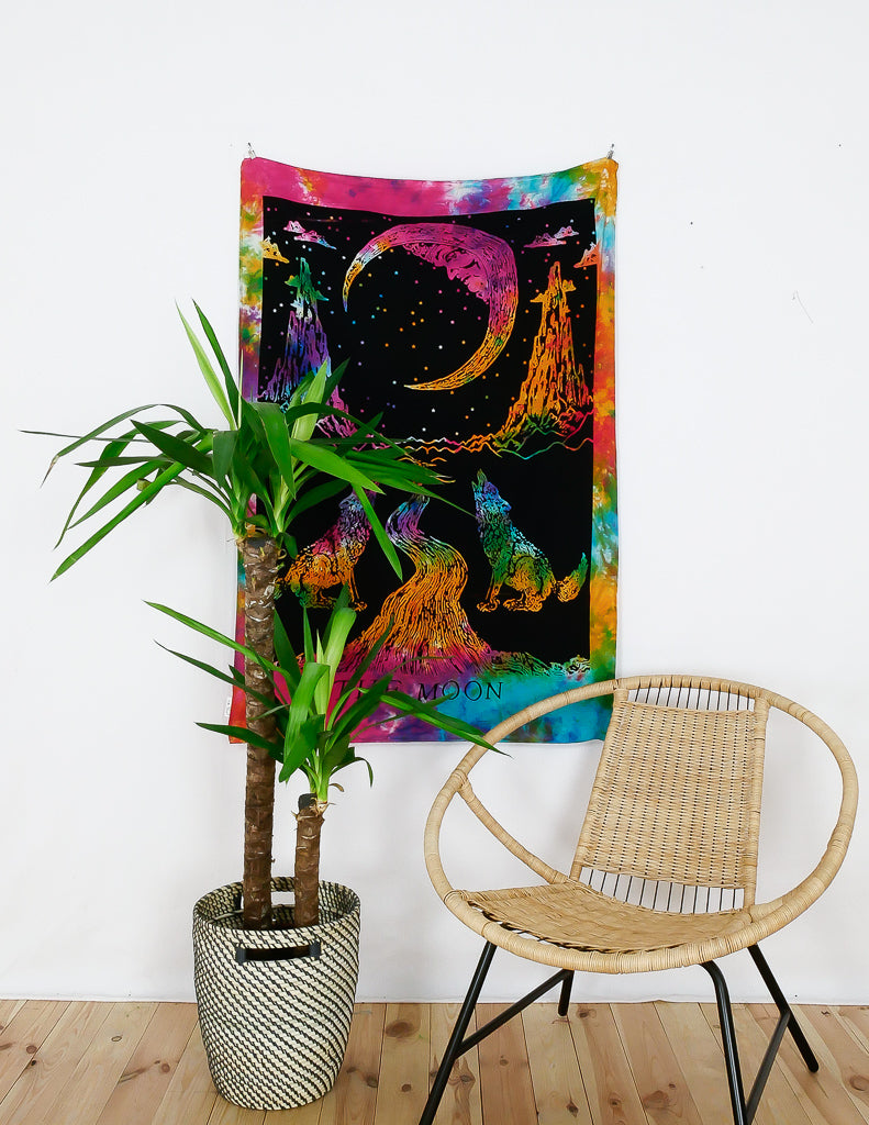 Restposten Wandtuch The Moon Batik Bunt- Klein