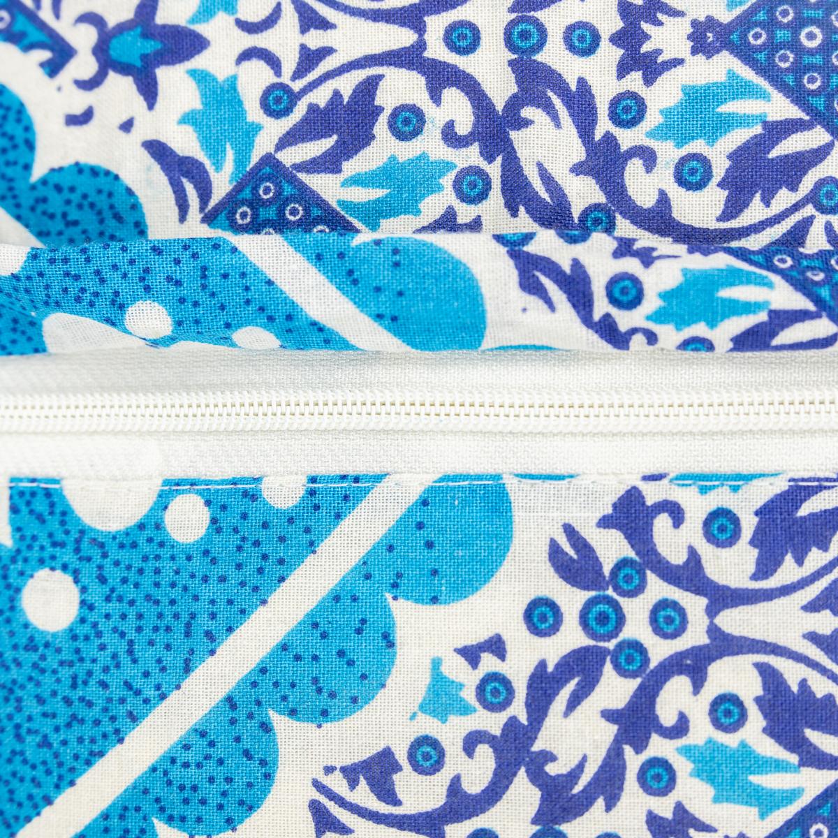 Kopfkissen 80x80 cm mit Reissverschluss Kissenbezug für Ombre Mandala blau