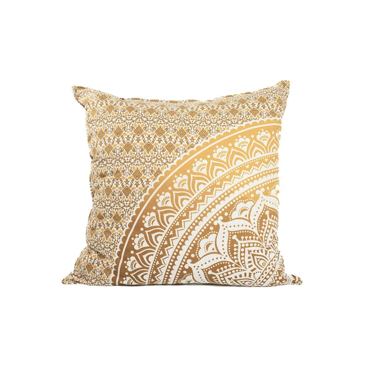 Kopfkissen Bezug Ombre Mandala ocker braun 80x80 cm