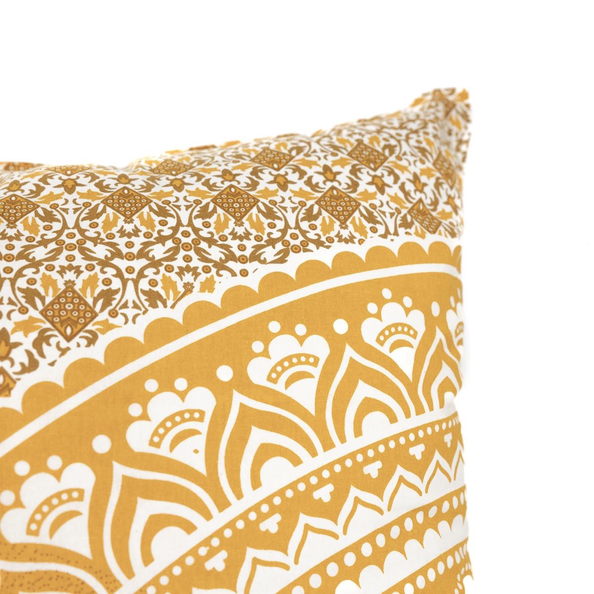 Kopfkissen Bezug Ombre Mandala ocker braun 80x80 cm