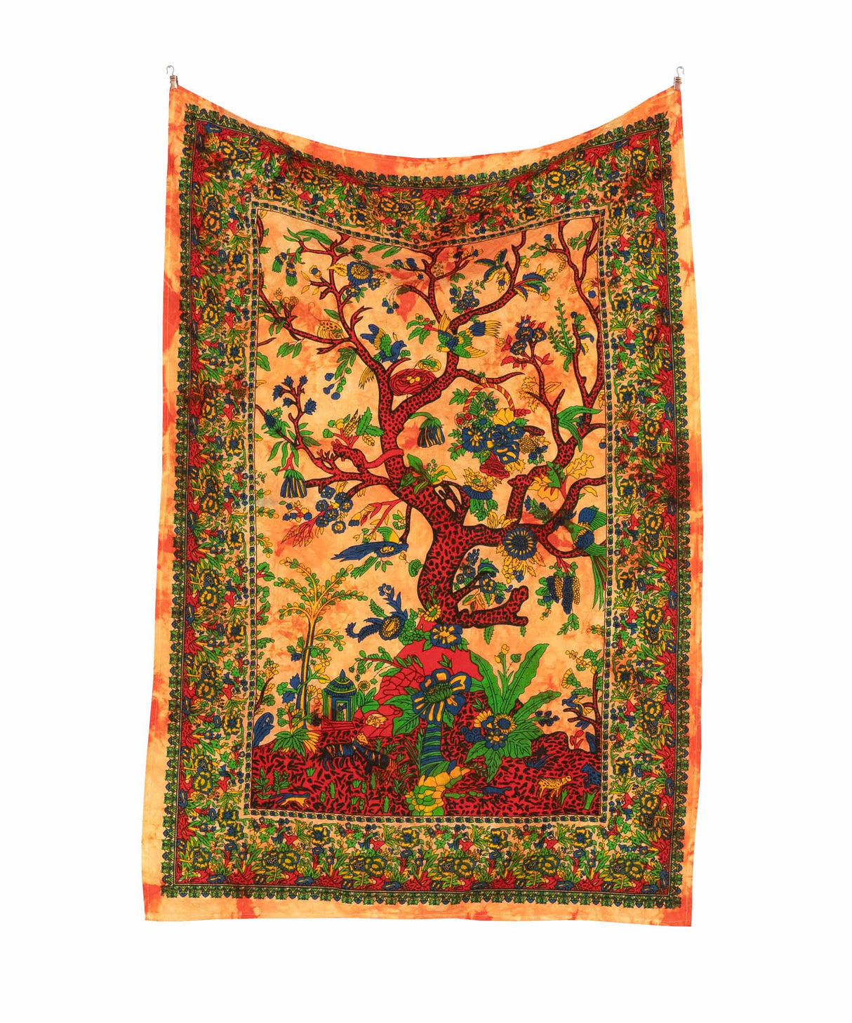 Wandtuch Baum des Lebens in orange gelb