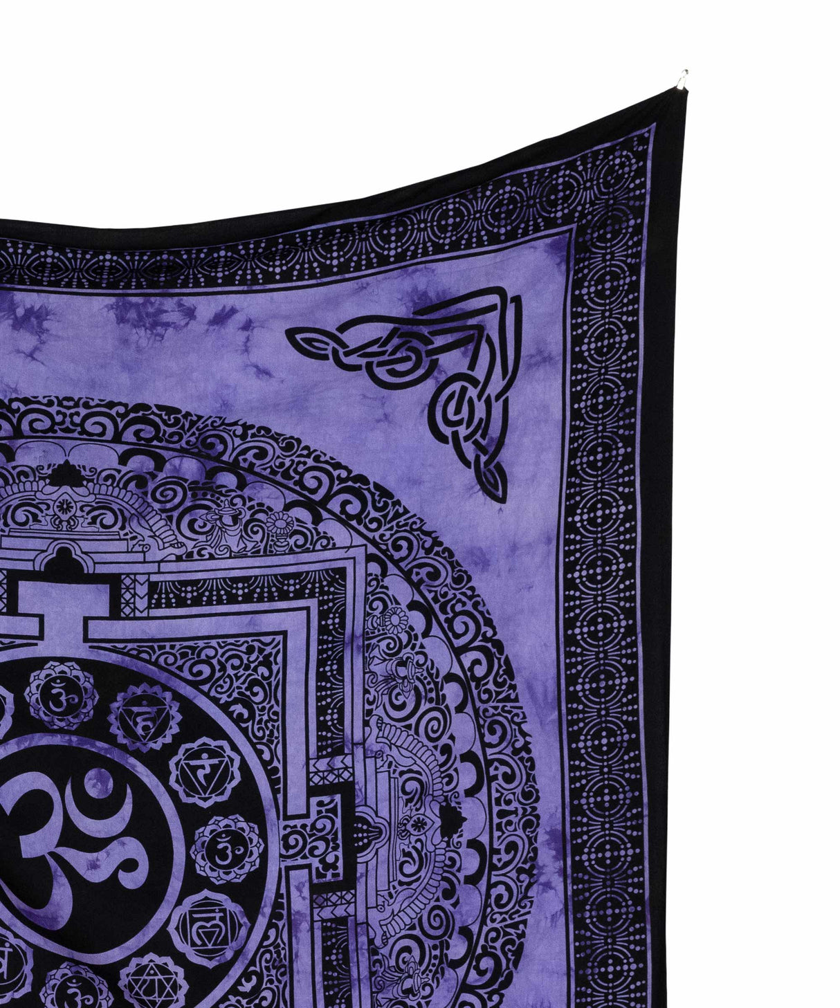 Om Wandtuch in lila, spiritueller Wandbehang aus Indien
