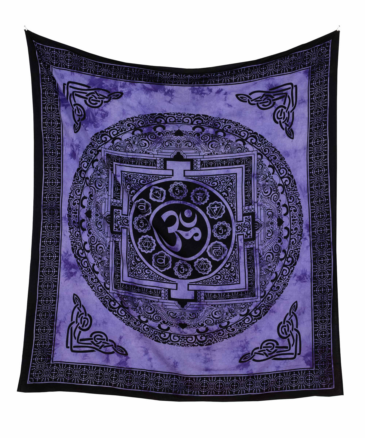 Om Wandtuch in lila, spiritueller Wandbehang aus Indien