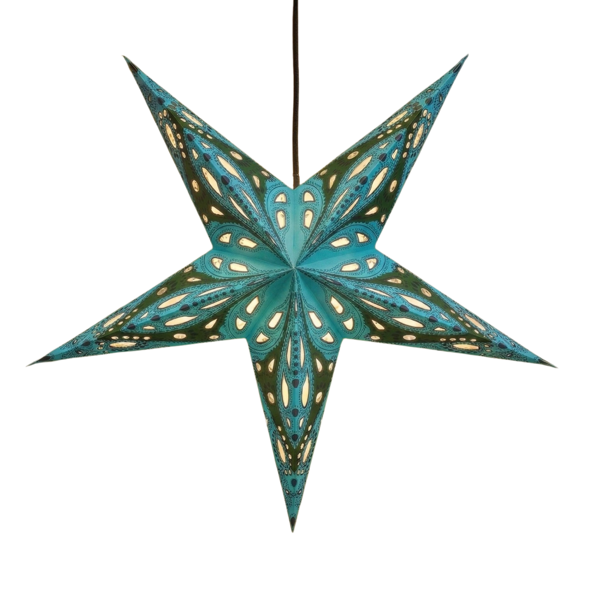 Papierstern Mandala Grün Blau