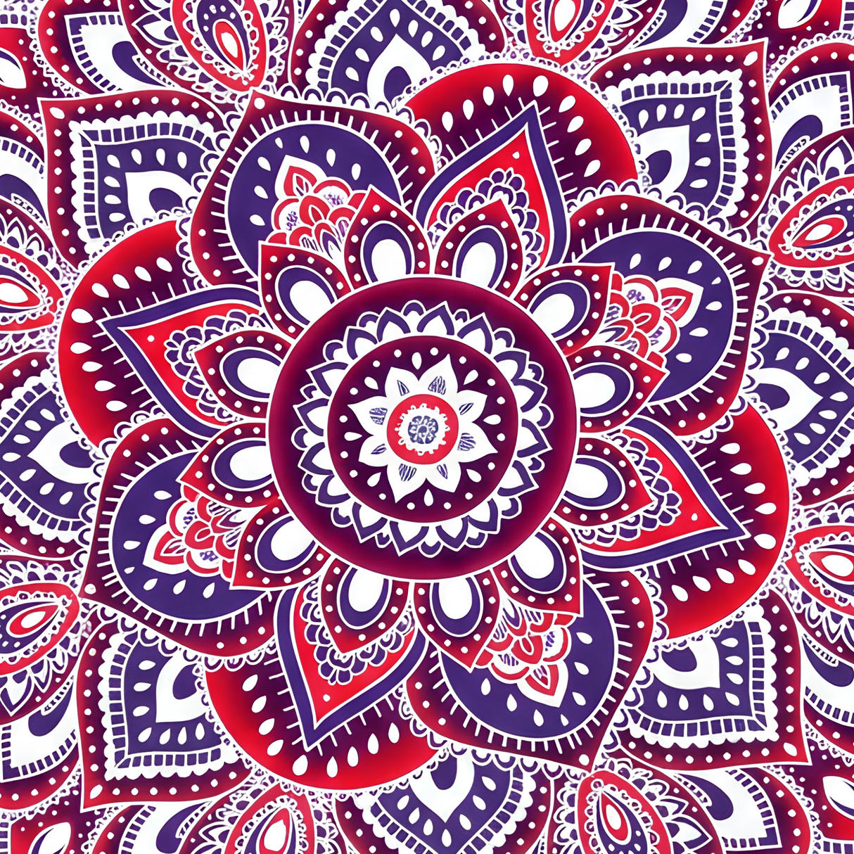 Rundes Mandala Tuch Lotus Blüte rosa lila