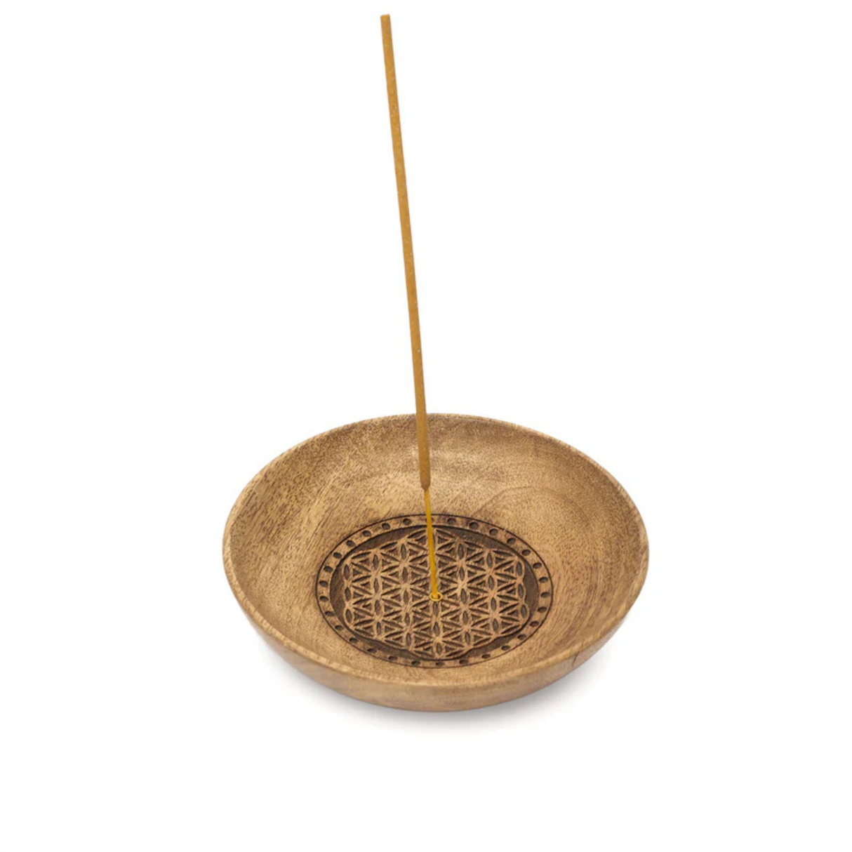 Räucherstäbchenhalter & Räucherschale Blume des Lebens aus Holz
