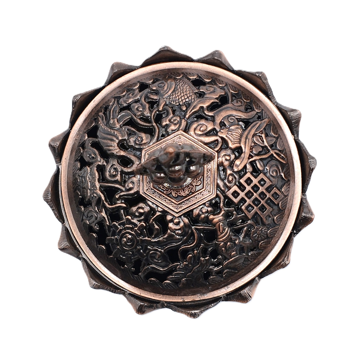 Räuchergefäß Lotus mit Deckel für Räucherkegel und Smudge Cups