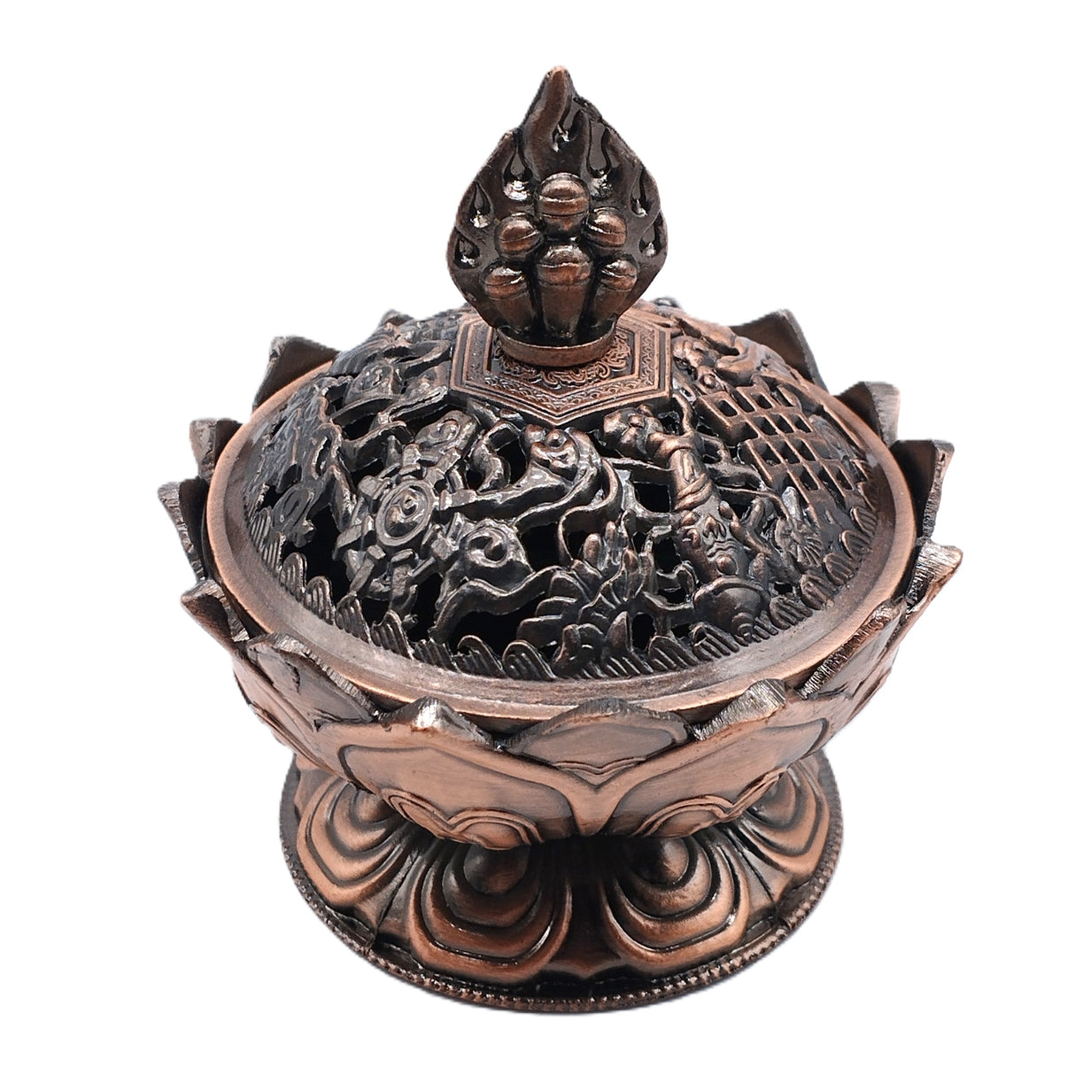 Räuchergefäß Lotus mit Deckel für Räucherkegel und Smudge Cups