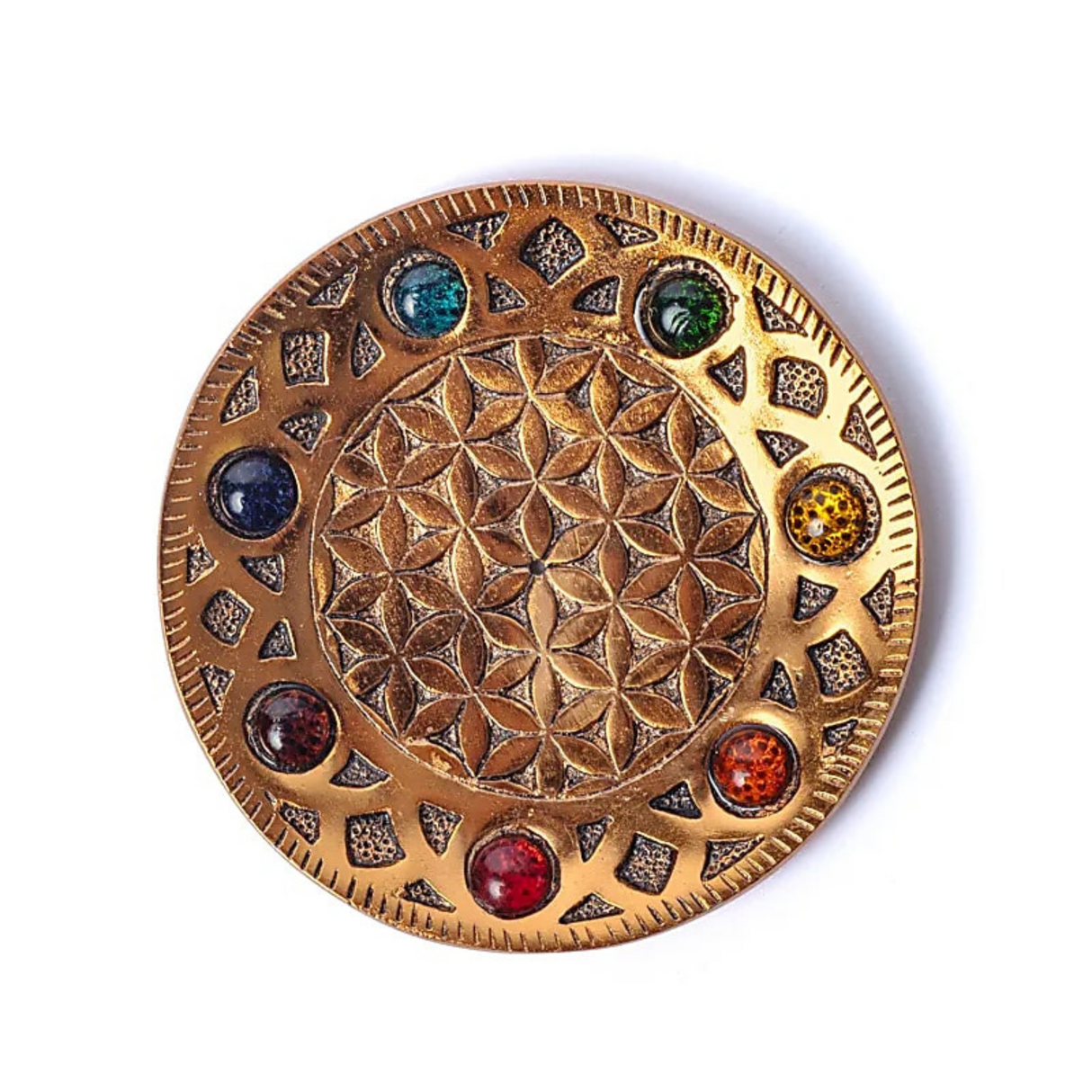 Räucherstäbchenhalter Lebensblume aus Messing