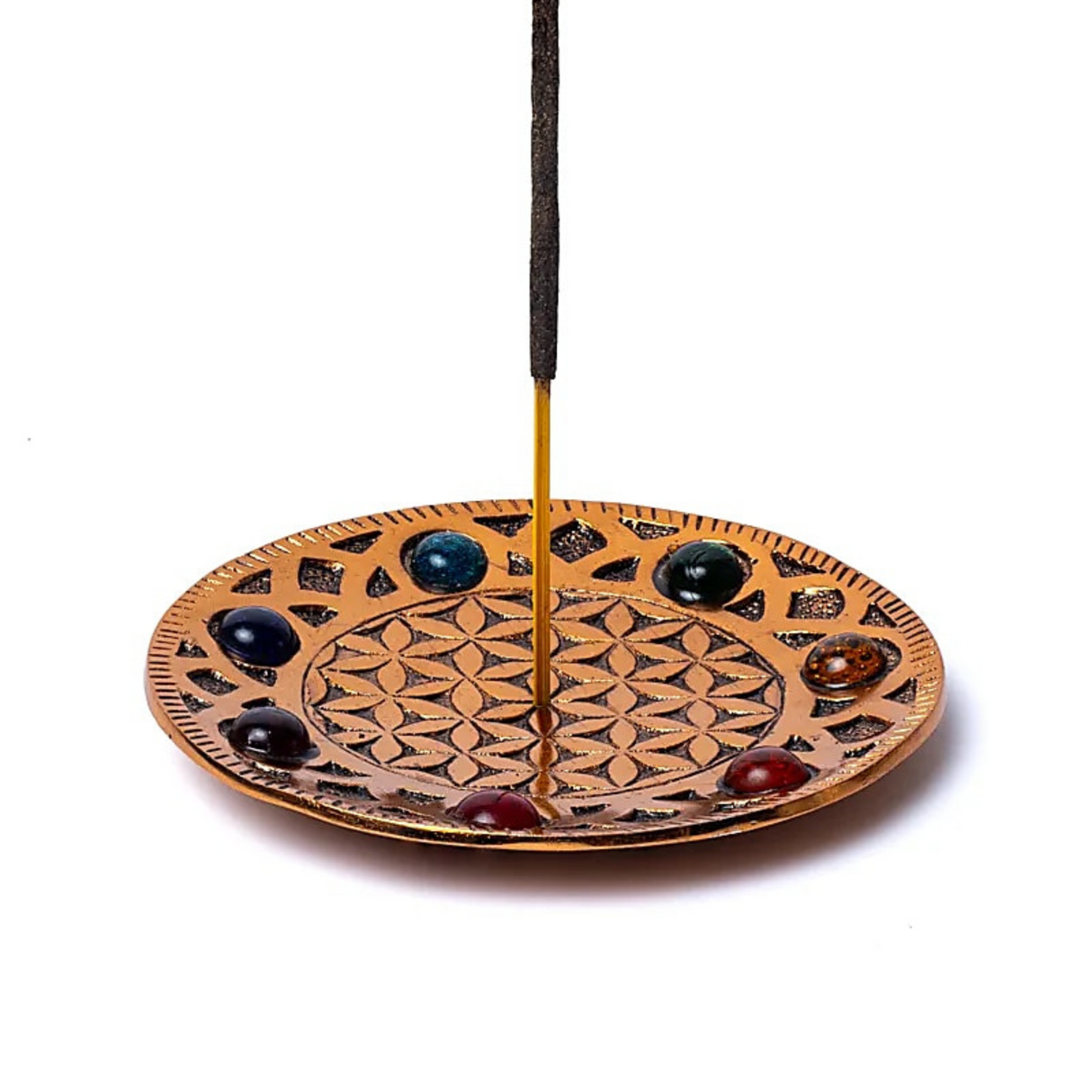 Räucherstäbchenhalter Lebensblume aus Messing