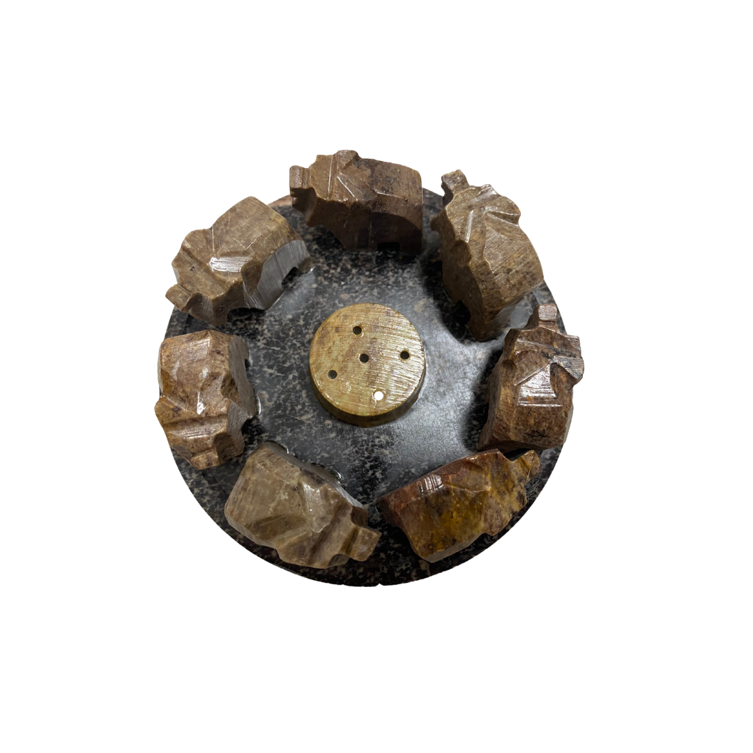 Räucherstäbchenhalter Elefanten rund aus Speckstein