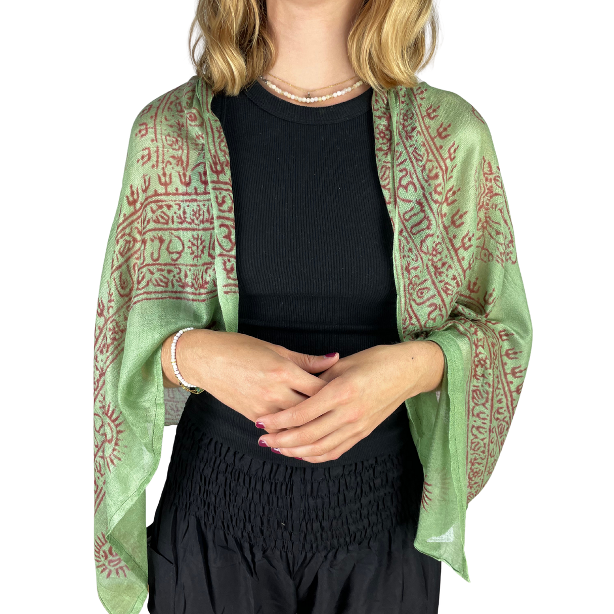 Ram Nami Tibetischer Glücksschal Grün