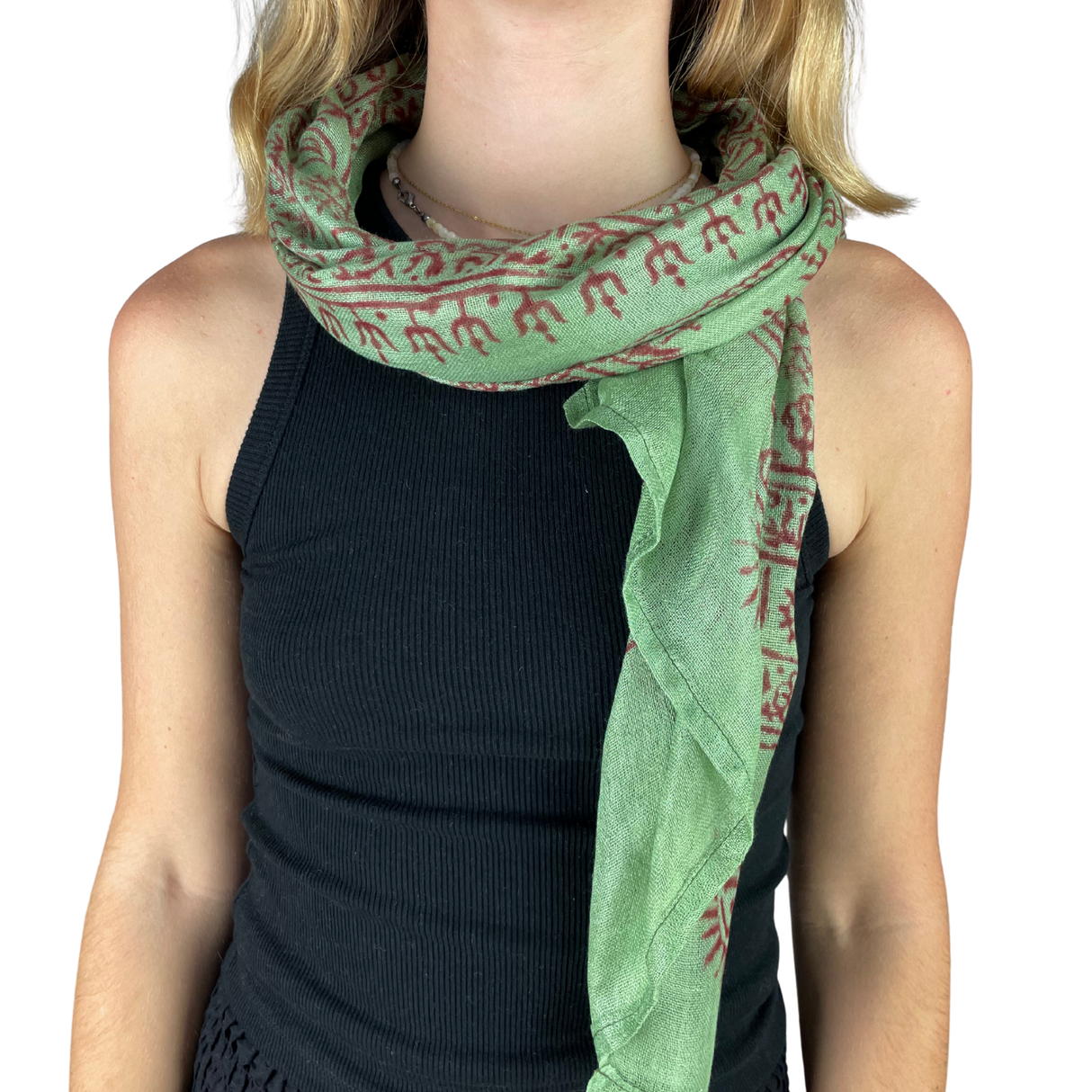 Ram Nami Tibetischer Glücksschal Grün