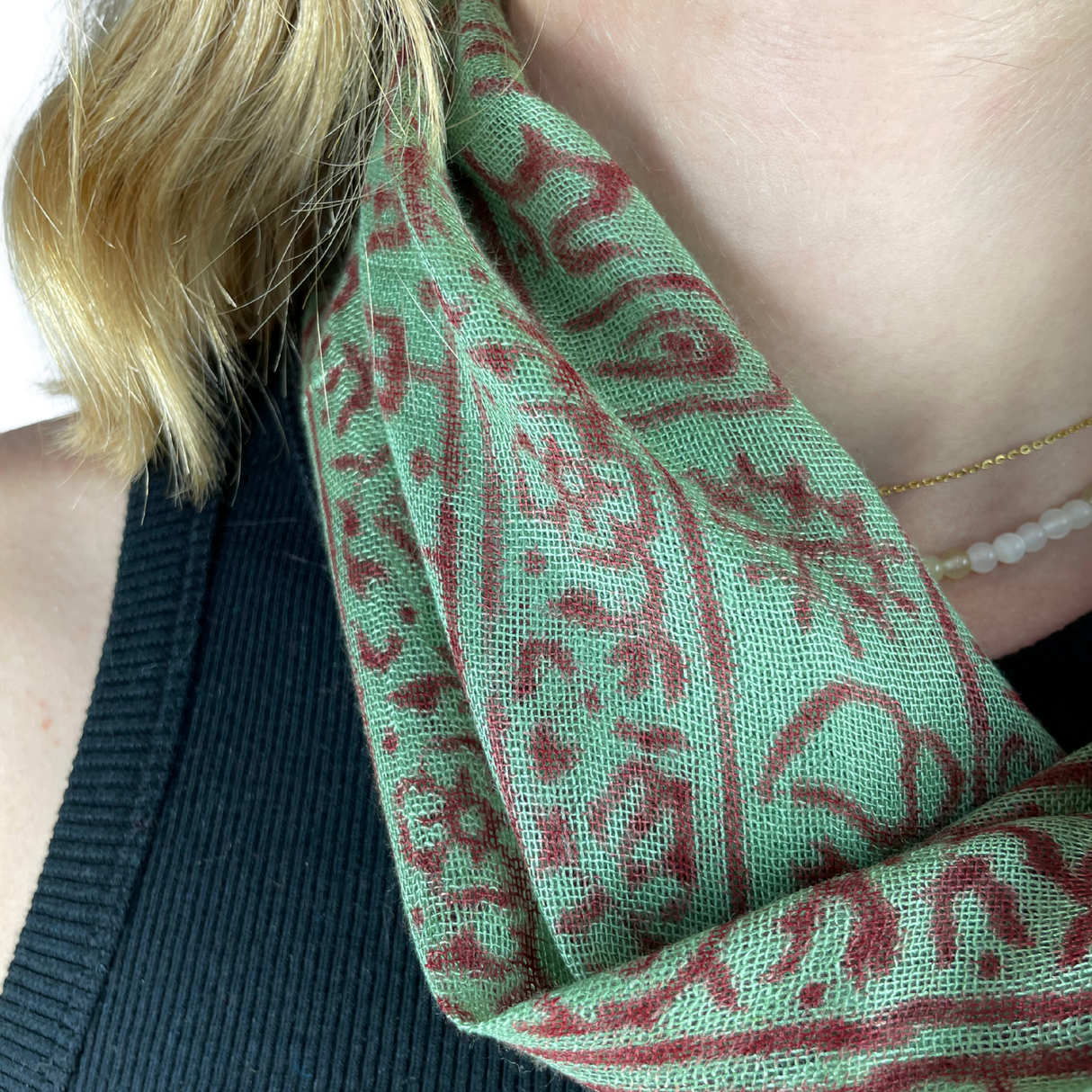 Ram Nami Tibetischer Glücksschal Grün