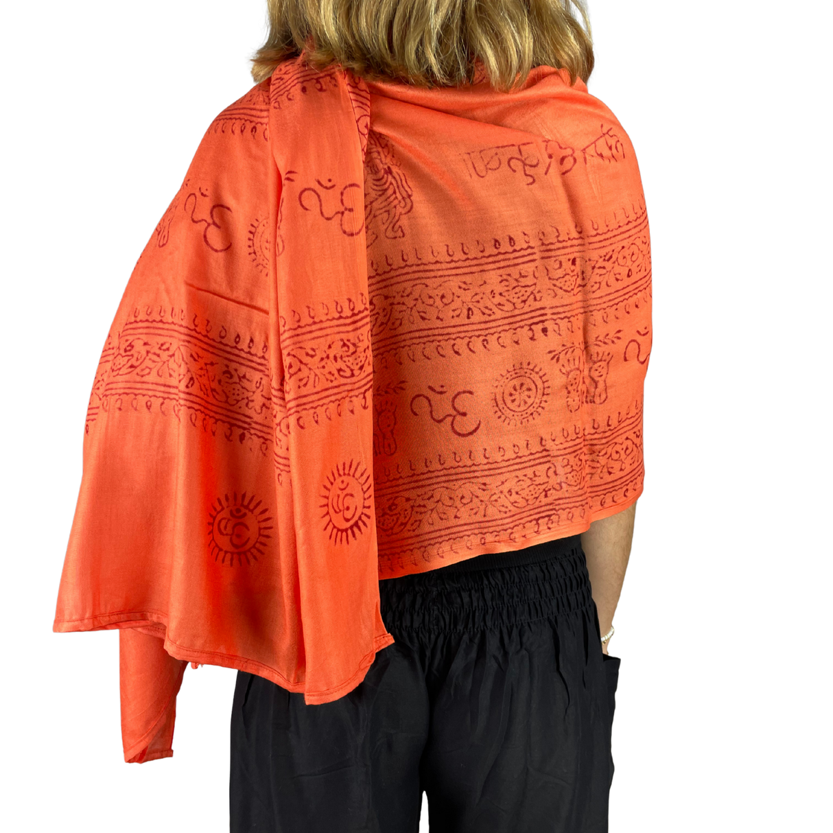 Ram Nami Tibetischer Glücksschal Orange